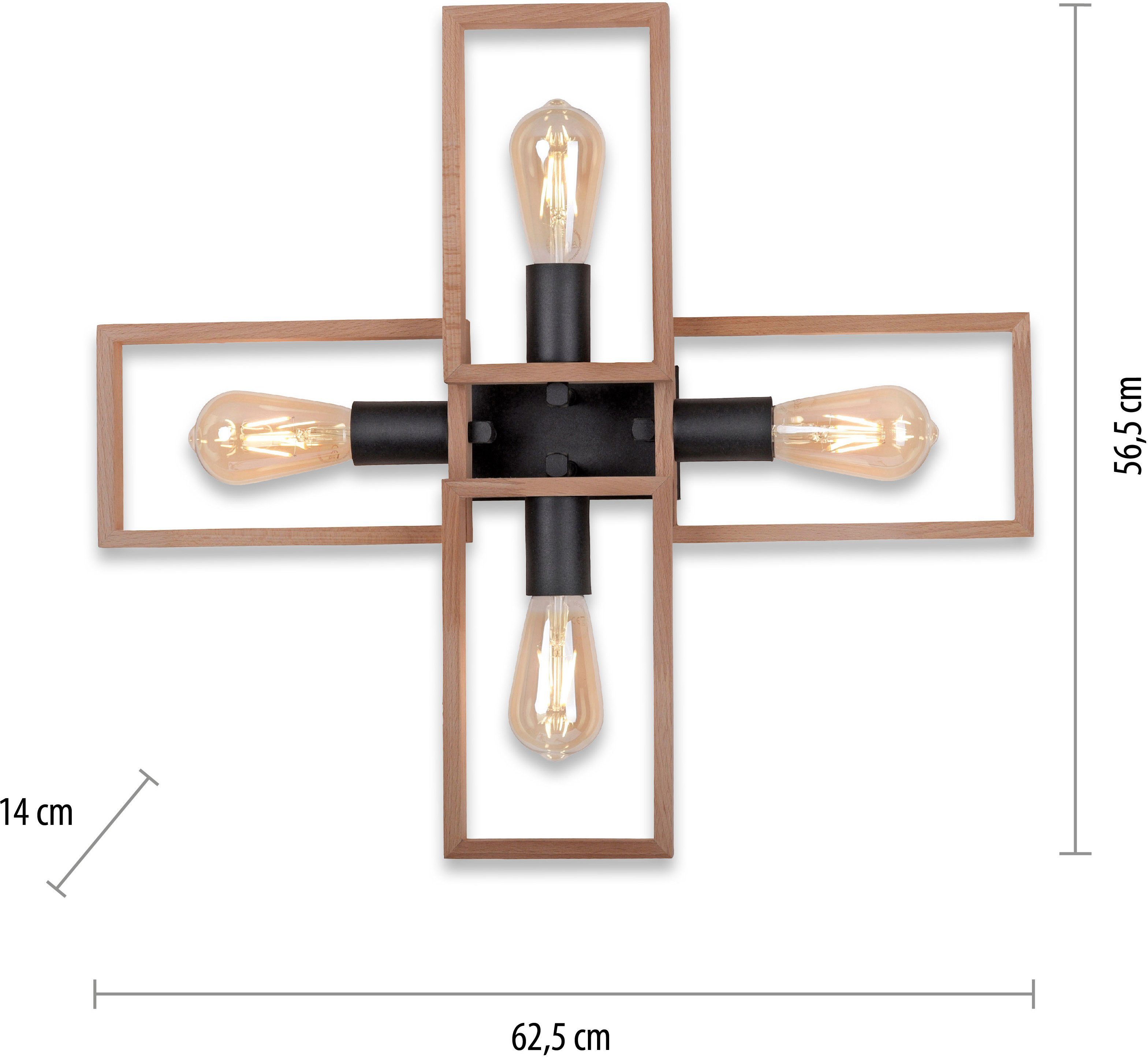 affaire ohne Nohen, Deckenlampe E27 Leuchtmittel Deckenleuchte Home Leuchtmittel, Holz aus geeignet (Akazienholz), für