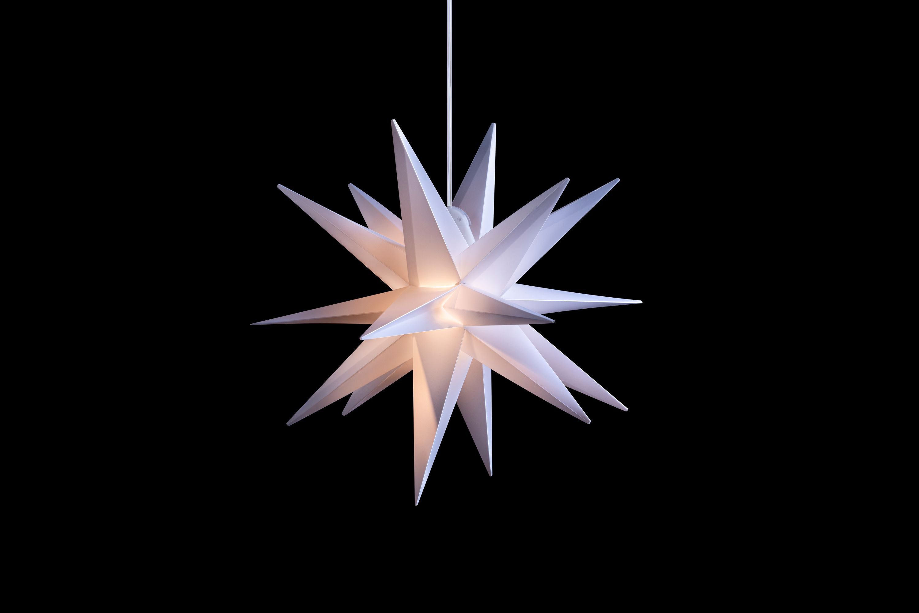 STERNTALER Dekostern DT7522, Dekostern Weihnachtsstern Kunststoff 18-Zacker Faltstern Weiß