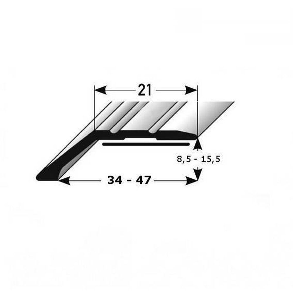 PROVISTON Abschlussprofil Aluminium, 34 x 8.5 günstig online kaufen
