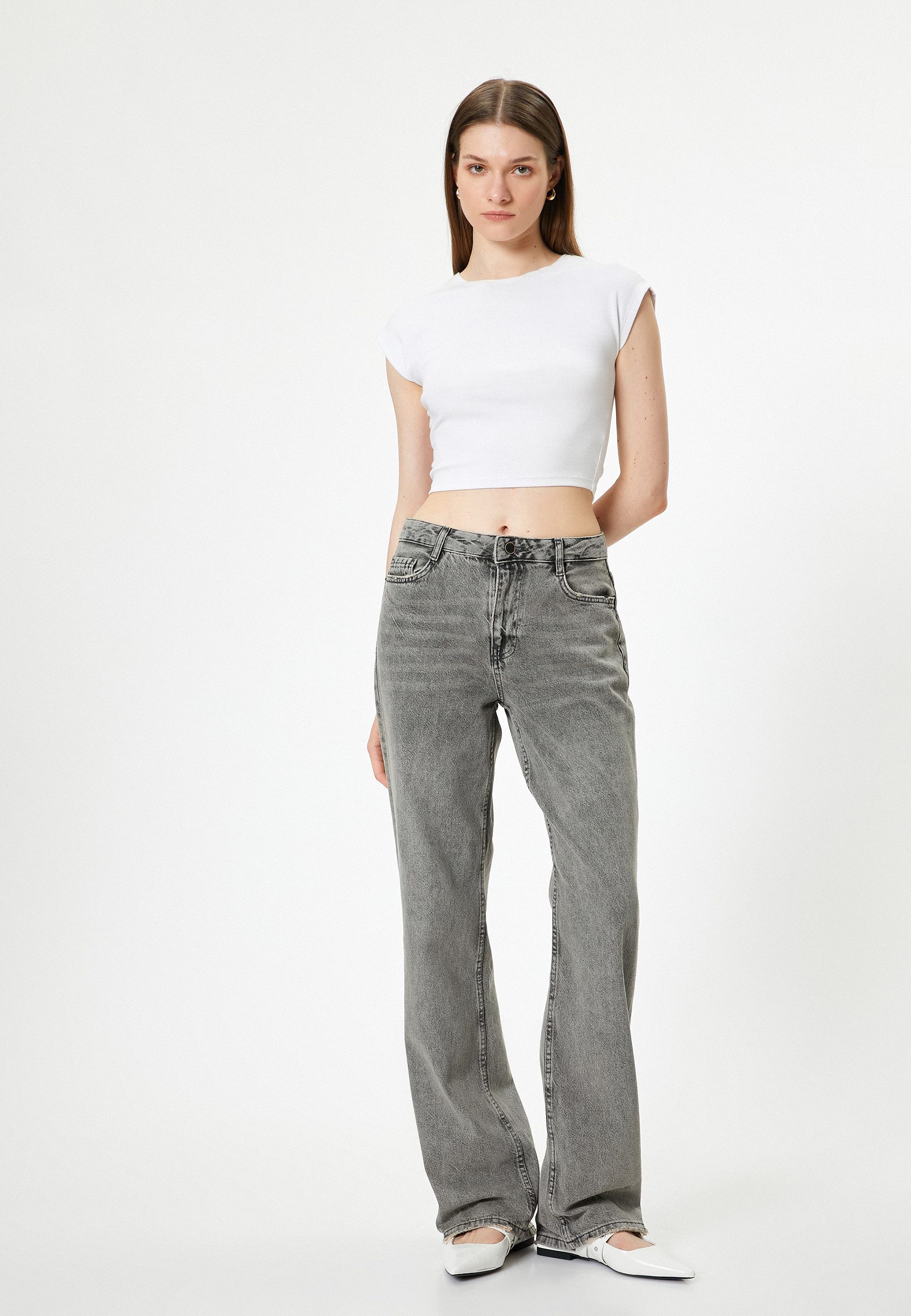 Koton Straight-Jeans Denim Longer Straight Straight-Jeans