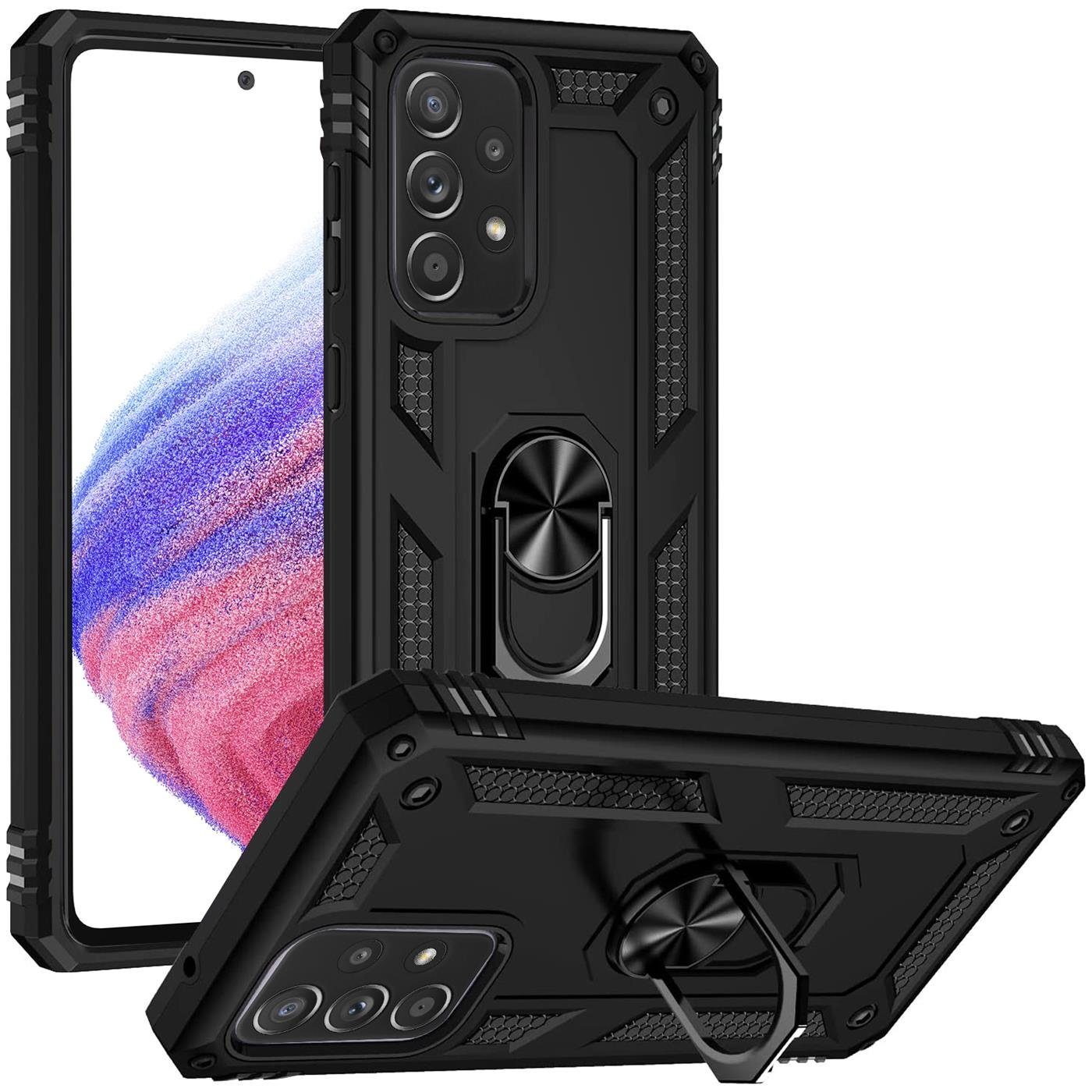 CoolGadget Handyhülle Armor Shield Case für Samsung Galaxy A53 5G 6,5 Zoll, Outdoor Cover mit Magnet Ringhalterung Handy Hülle für Samsung A53 5G