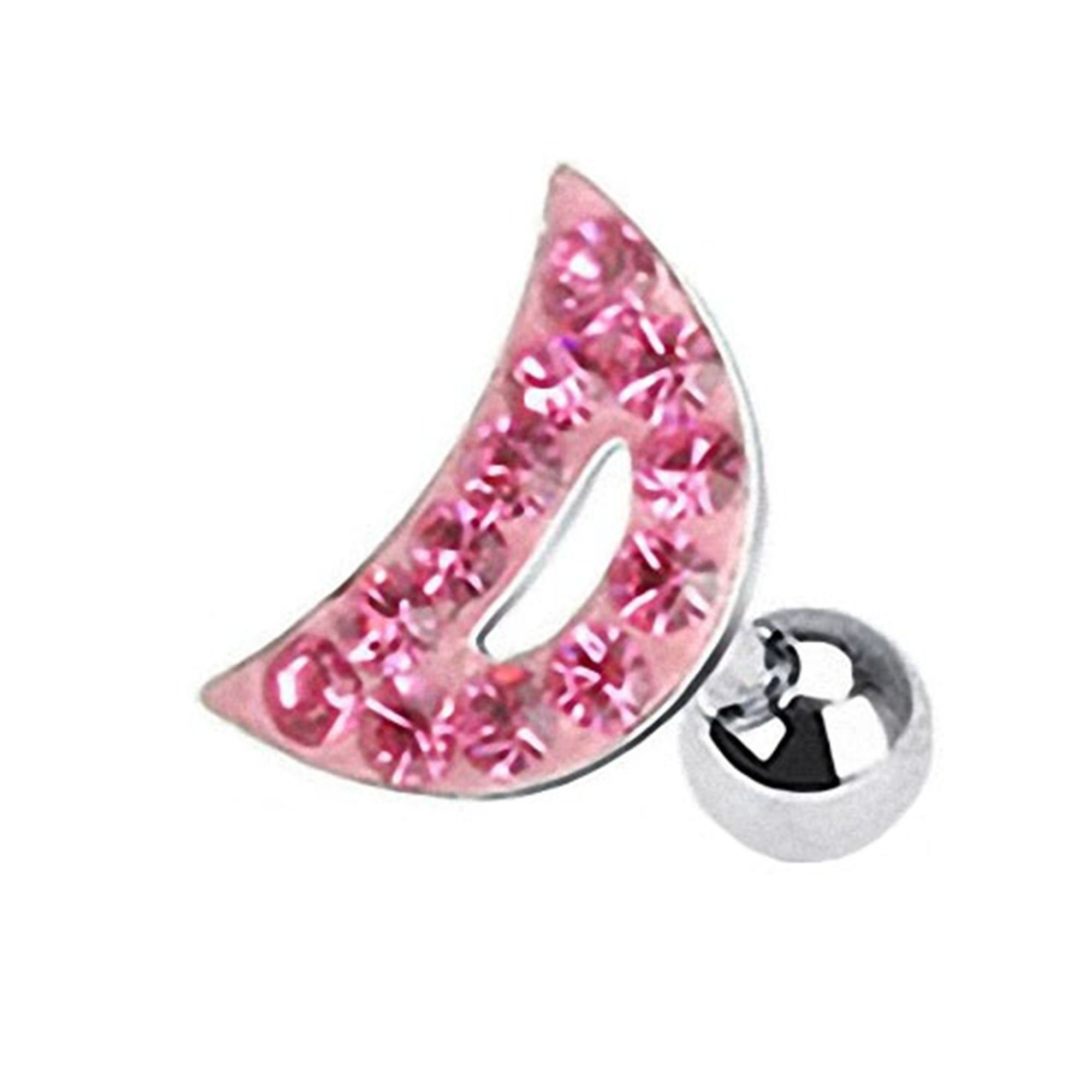 Knorpel Piercing-Set Chirurgenstahl Ohr Taffstyle Cartilage Ohrpiercing Piercing Barbell Ohr Pink Stecker Kristall Helix Tragus Stab Halbmond,