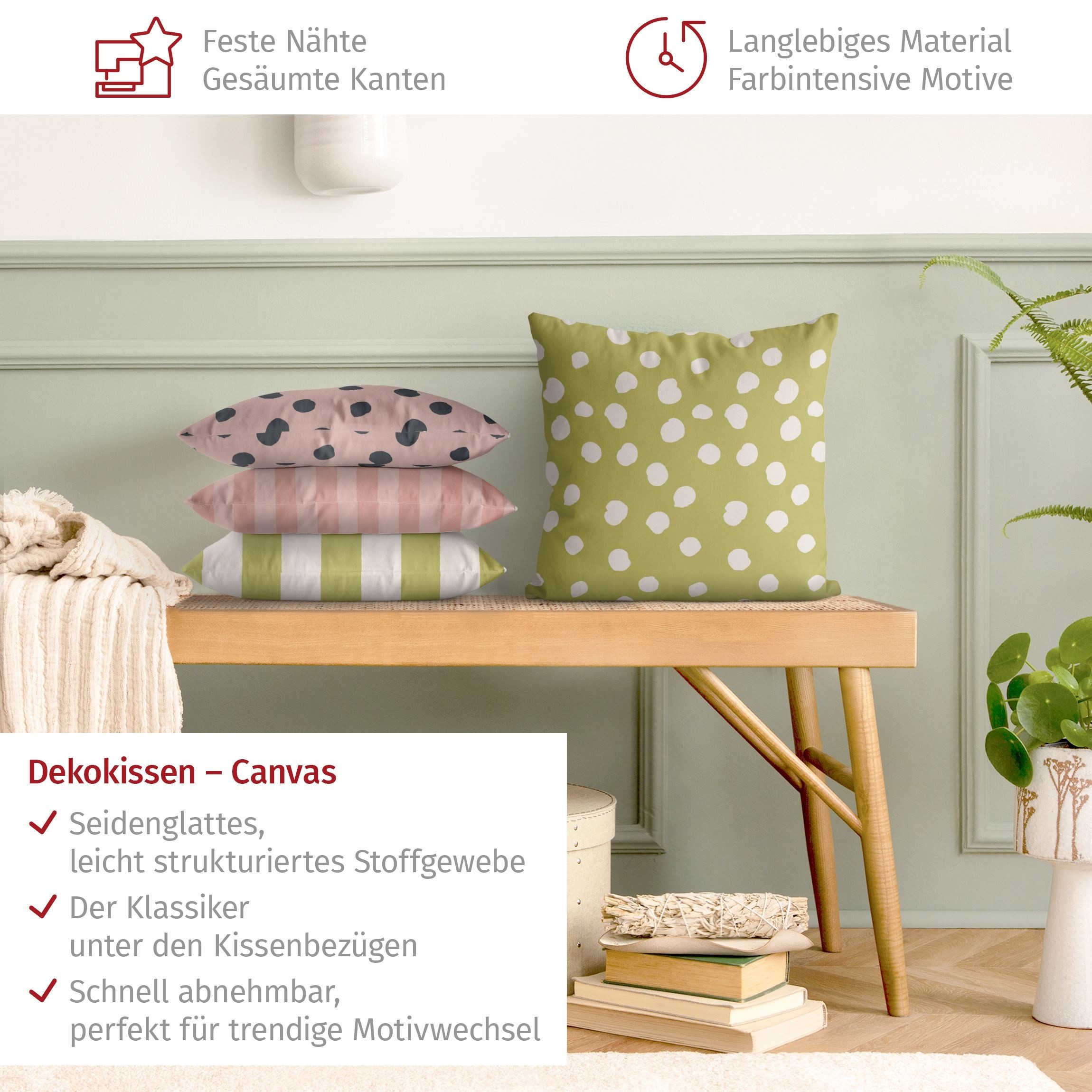 Bilderdepot24 Dekokissen 4-teilig draußen Kissenhülle/ Garten/ Outdoorkissen Kissenhülle bunt M, Bezug mit / ohne Füllung Zierkissen Outdoor Sofa Bett