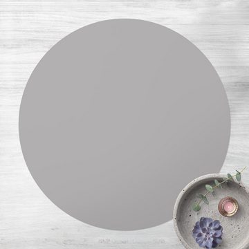 Teppich Vinyl Wohnzimmer Schlafzimmer Flur Küche Einfarbig modern, Bilderdepot24, rund - grau glatt, nass wischbar (Küche, Tierhaare) - Saugroboter & Bodenheizung geeignet