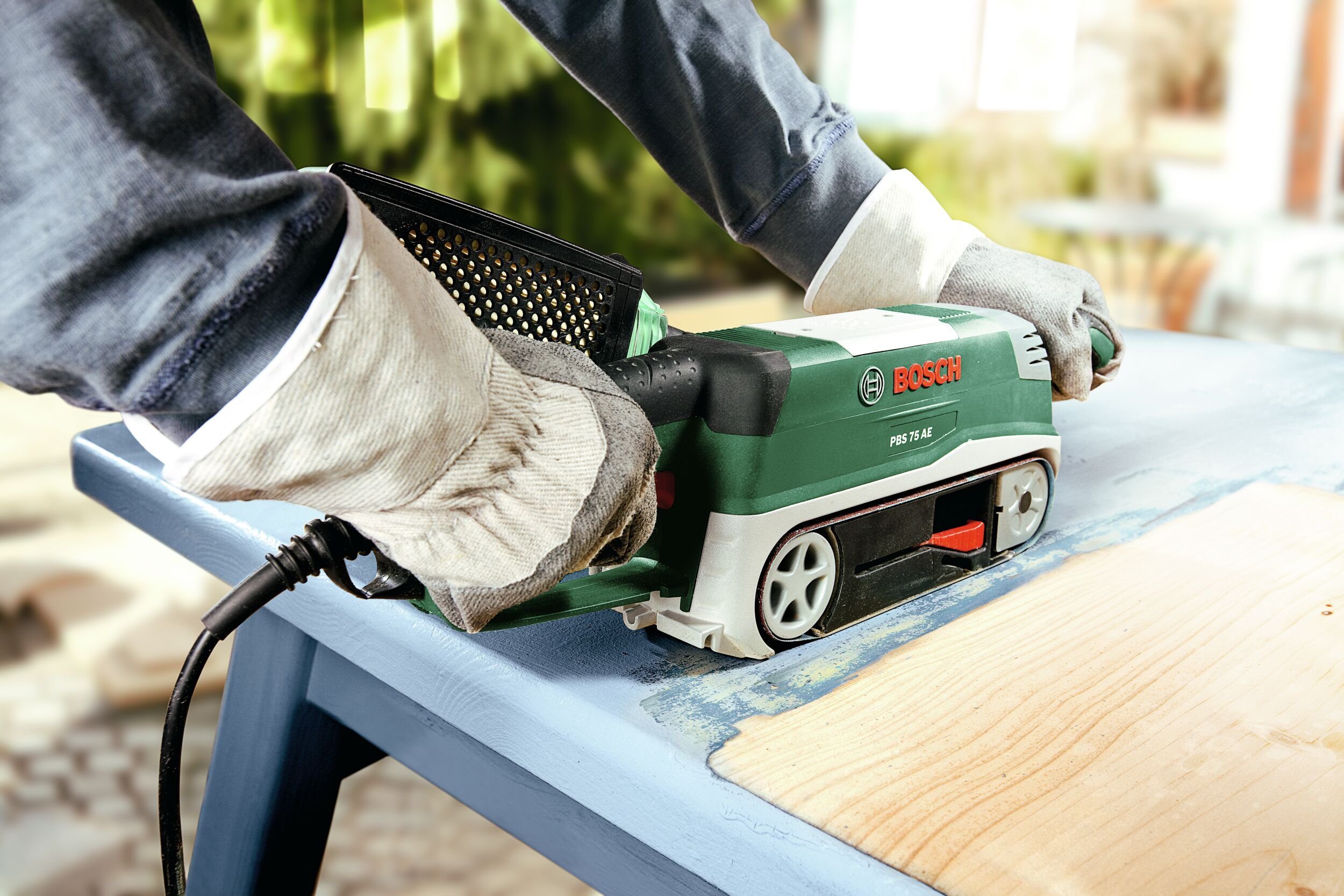 Bosch Home & Garden Bandschleifer PBS 75 AE, 350 m/min, Im Tragekoffer