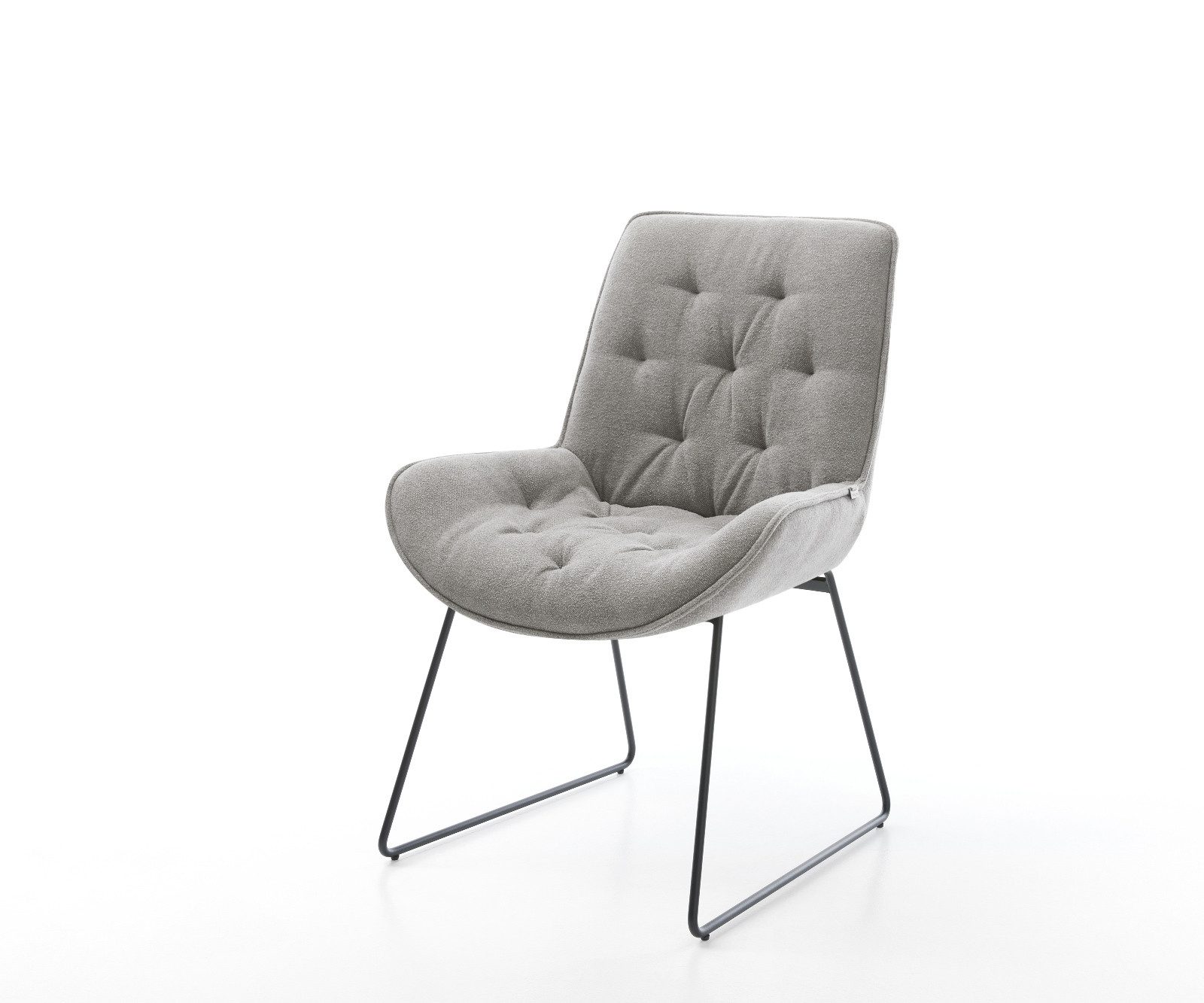 DELIFE Polsterstuhl Taimi-Flex, Kufengestell Schwarz Strukturstoff günstig online kaufen