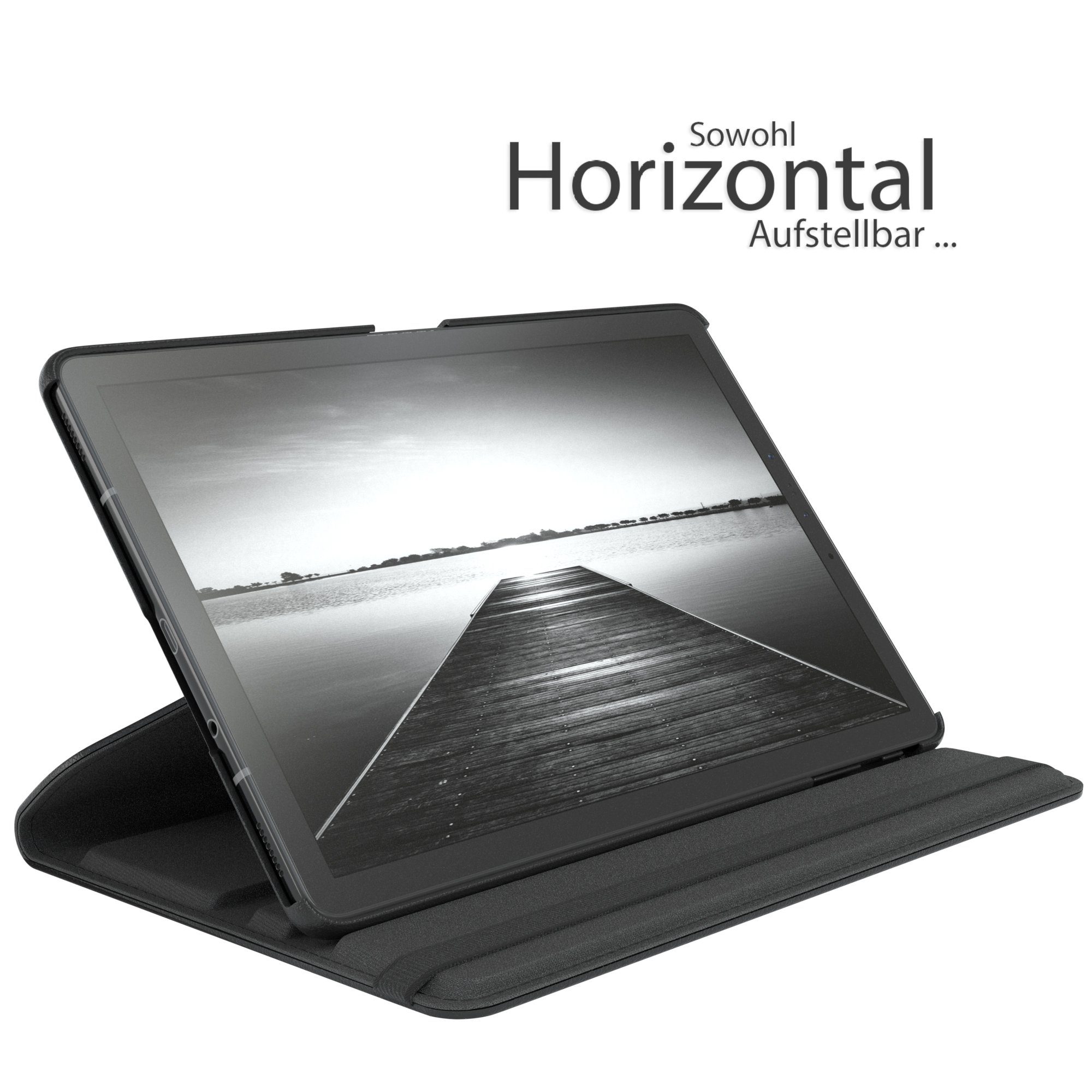 EAZY CASE Tablet-Hülle Rotation Case für Samsung Galaxy Tab S4 10,5 Zoll, Hülle 360° drehbar mit Standfunktion Etui Anti-Kratz Tasche Schwarz
