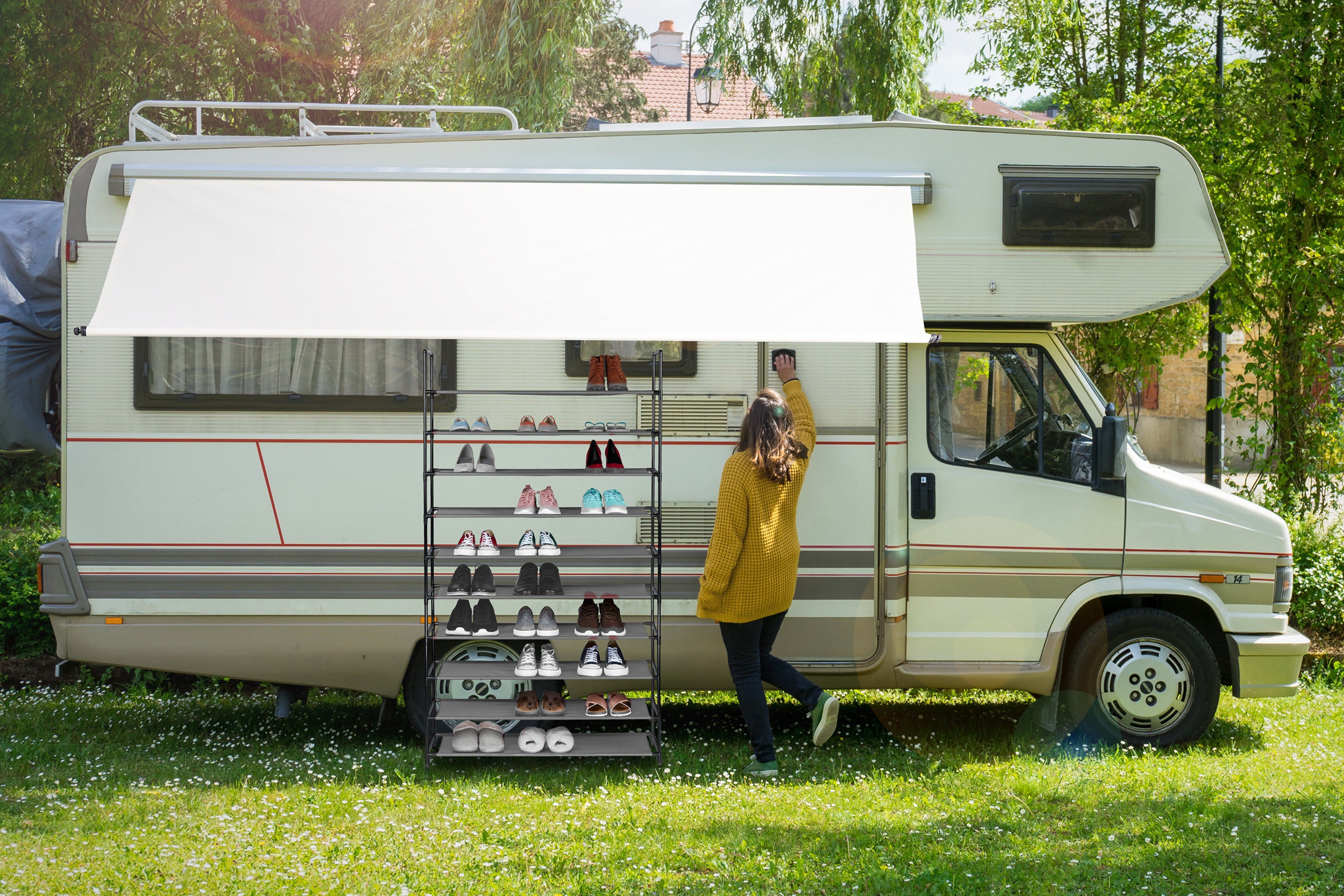 relaxdays Schuhregal Stecksystem XXL, Grau günstig online kaufen