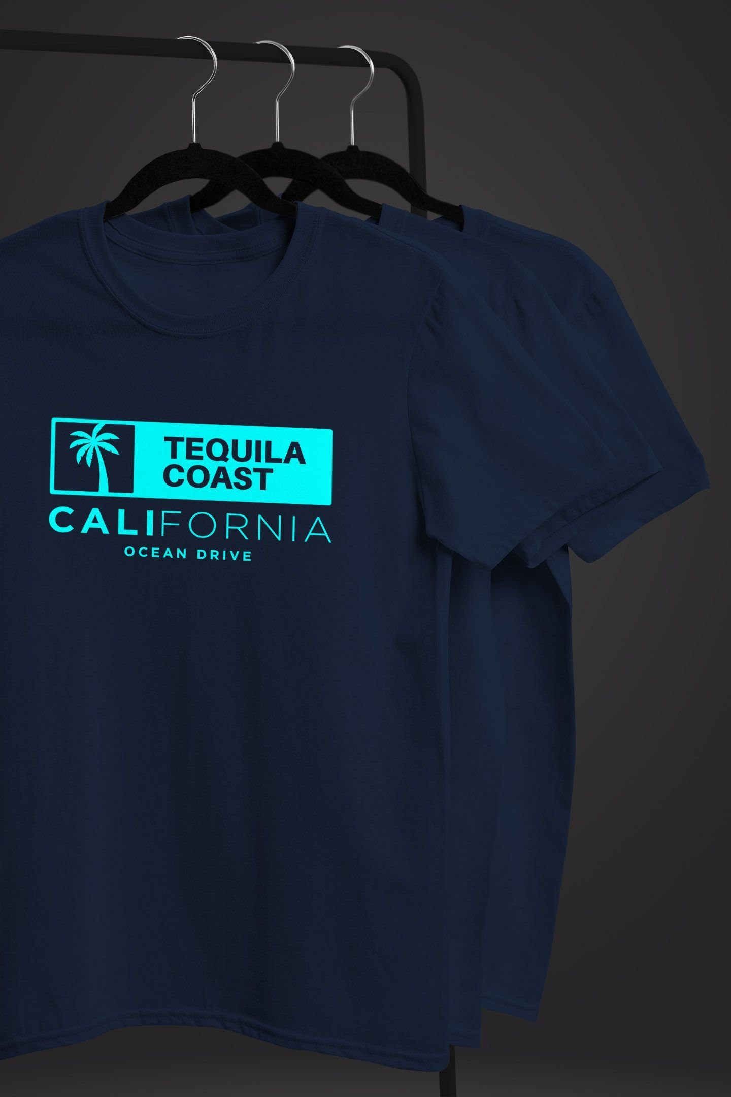 Fashion Palme T-Shirt Print Neverless® Streetstyle mit Ocean California Kalifornien navy Neverless Print-Shirt Sommer Drive Herren