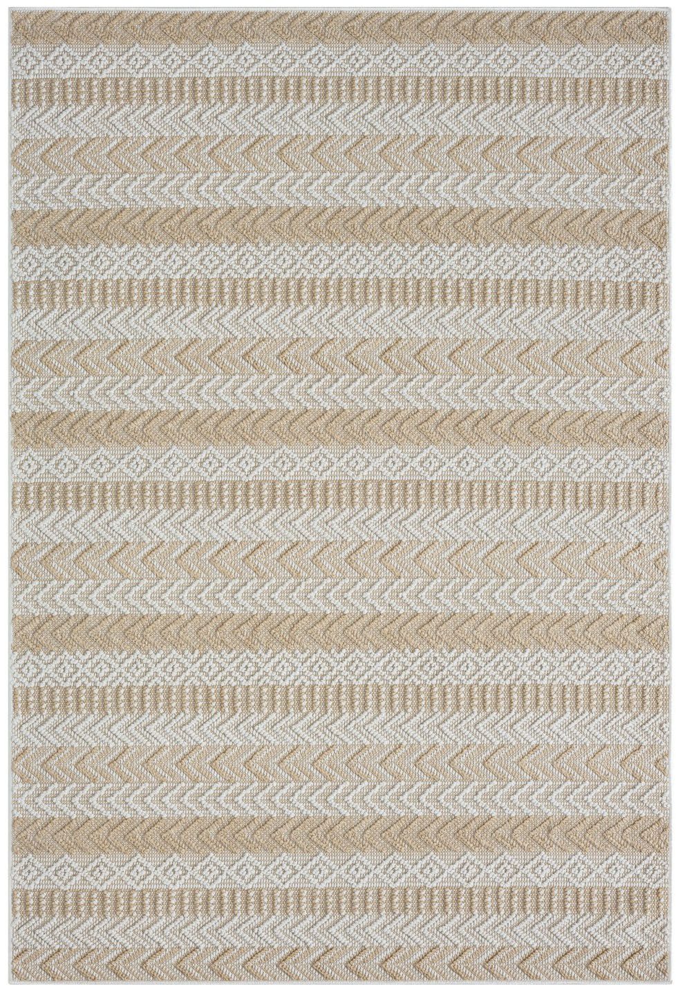 Myflair Möbel & Accessoires Outdoorteppich Piazza, LAGERRÄUMUNG, rechteckig, Höhe: 8 mm, modernes Design, gestreift, In & Outdoor geeignet, Balkon, Terrasse