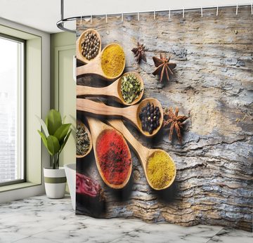Abakuhaus Duschvorhang Moderner Digitaldruck mit 12 Haken auf Stoff Wasser Resistent Breite 175 cm, Höhe 180 cm, Würzen Bunt und Oriental Tastes