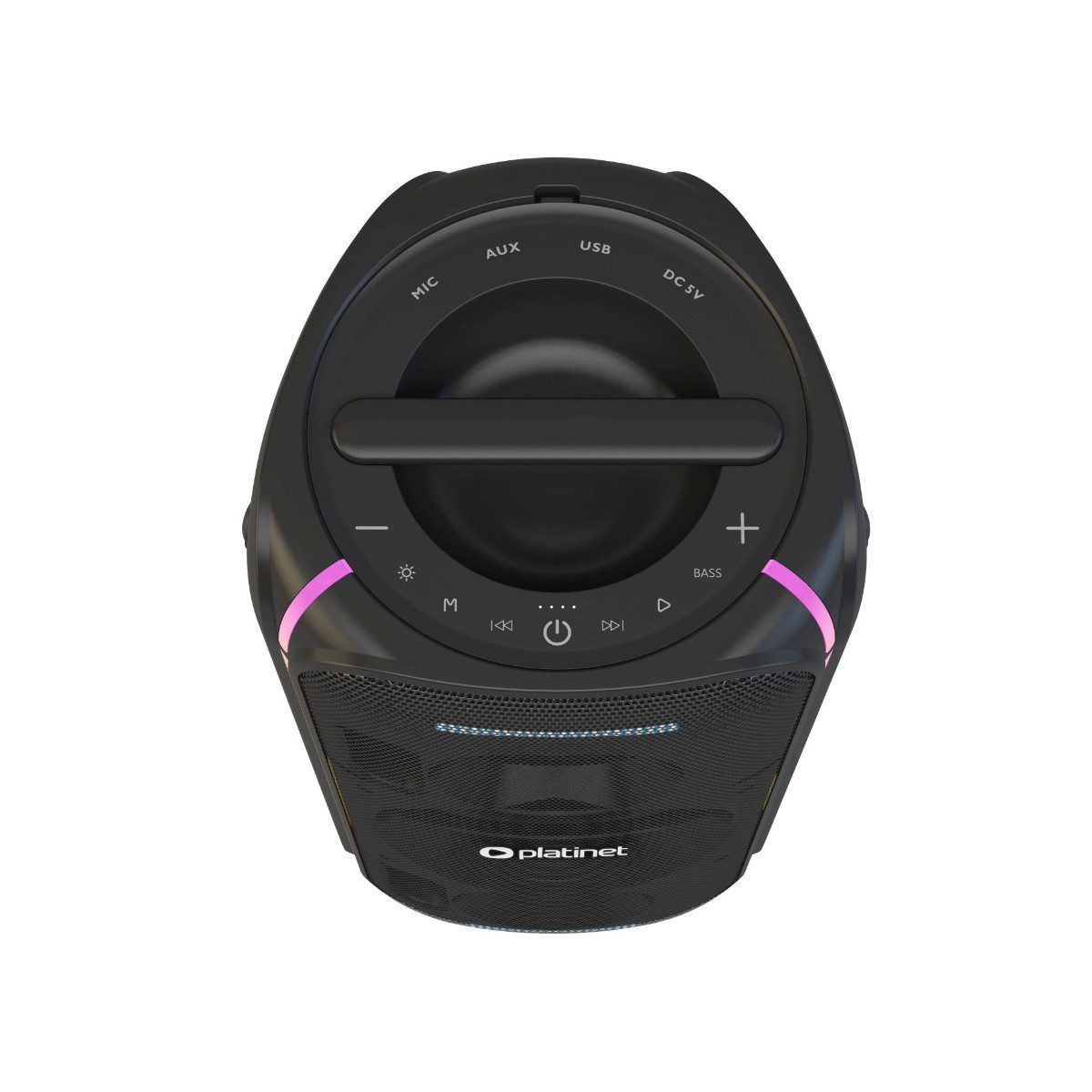 Platinet PMPB513 Bluetooth-Lautsprecher (70 W, 70W Partybox mit Funkmikrofon, Bass Boost, RGB, TWS, FM, USB, TF)