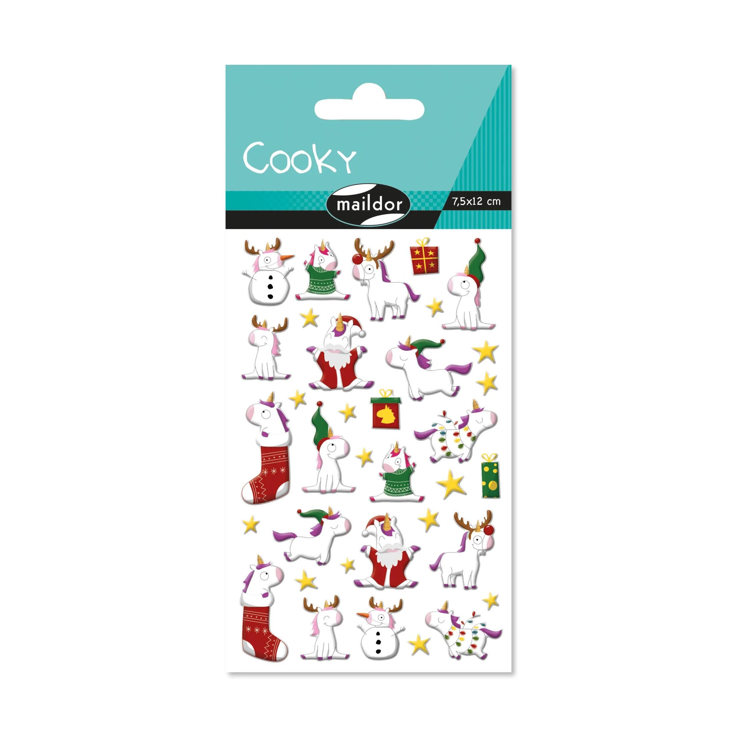 Thumbnail - maildor Sticker 10x Cooky, 1 Stickerbogen 7,5x12cm, Einhörner Mehrfarbig CY133C, My Mandarine
