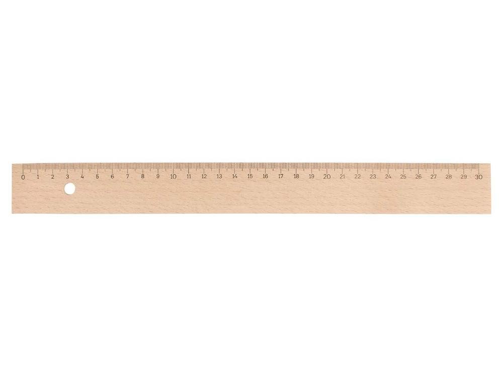 memo Geodreieck Holzlineal mit Metalleinlage 30 cm, aus Buche