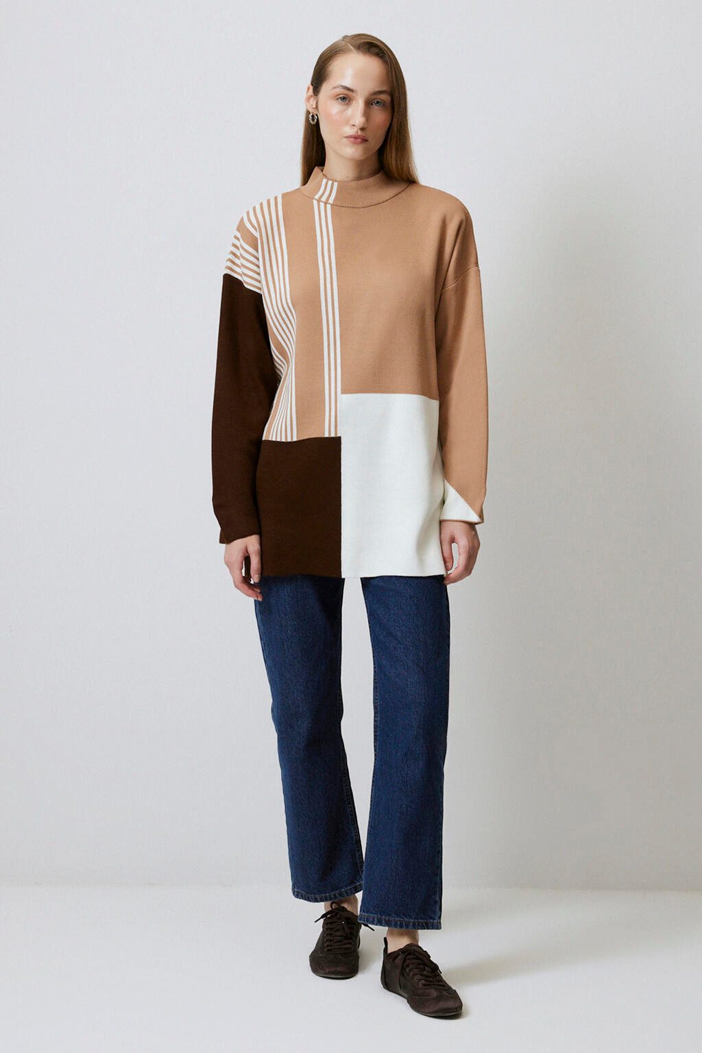 touche prive Tunikashirt STRICKTUNIKA MIT HALSBAND