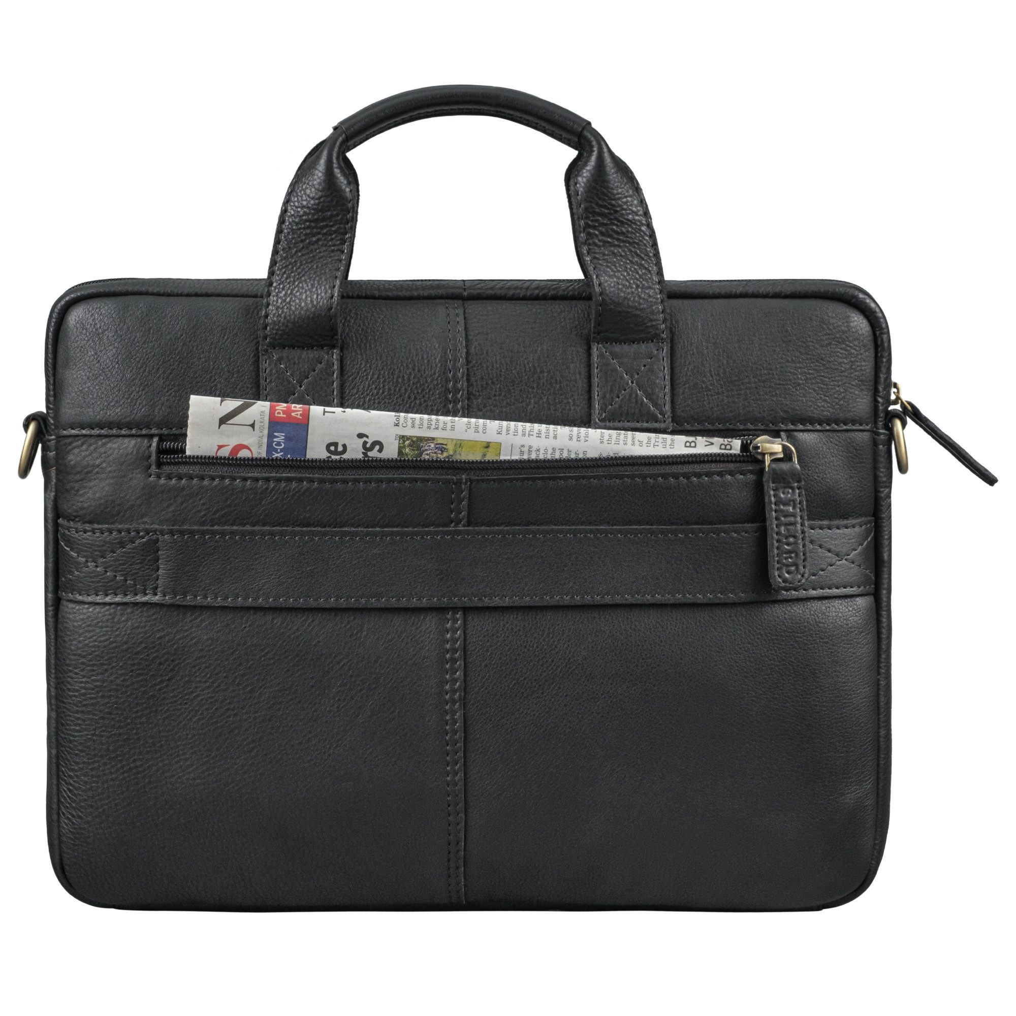 STILORD Laptoptasche "Raihn" Leder Umhängetasche Herren 13.3 - 14 Zoll