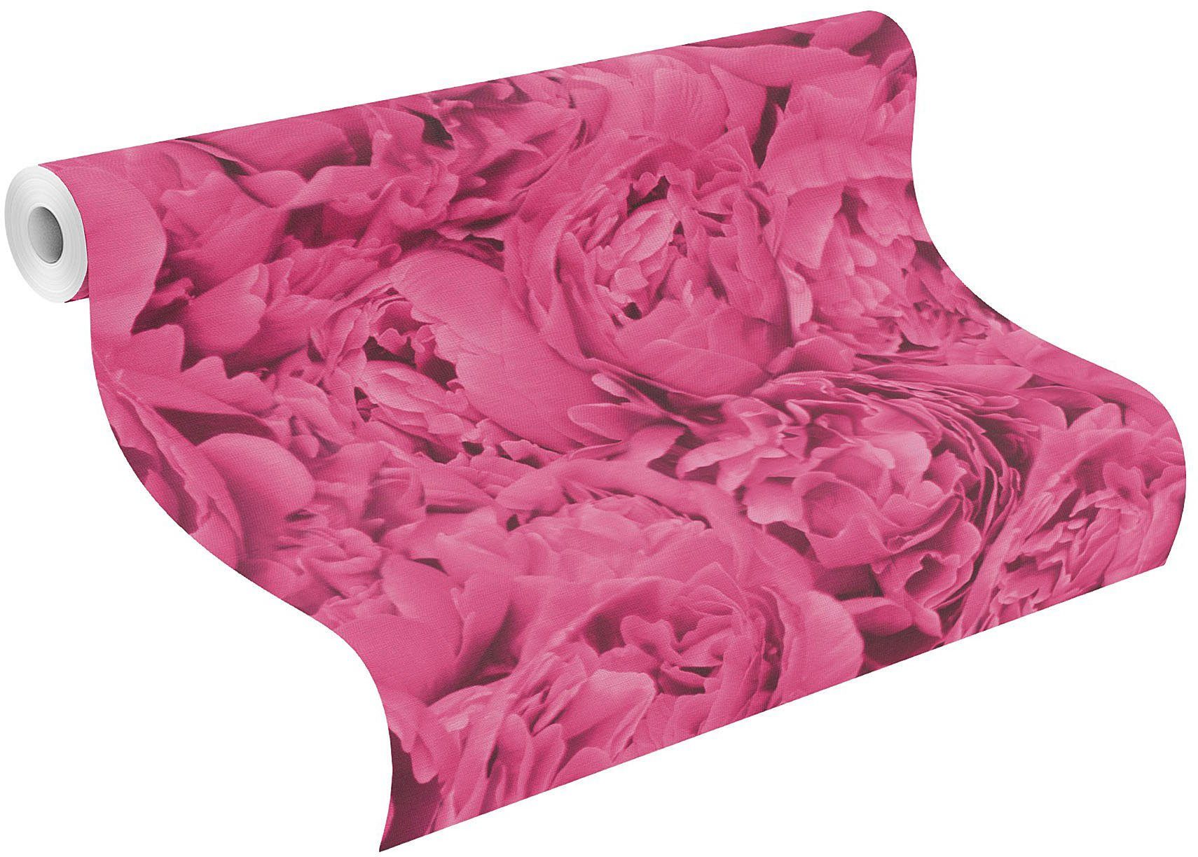 freundin Home pink geblümt Collection Rosen, Vliestapete