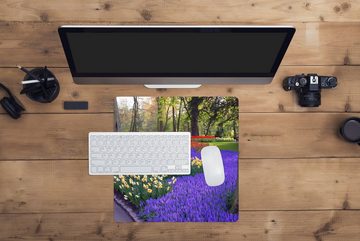 MuchoWow Gaming Mauspad Blumen auf dem Keukenhof in Südholland (1-St), Mousepad mit Rutschfester Unterseite, Gaming, 40x40 cm, XXL, Großes