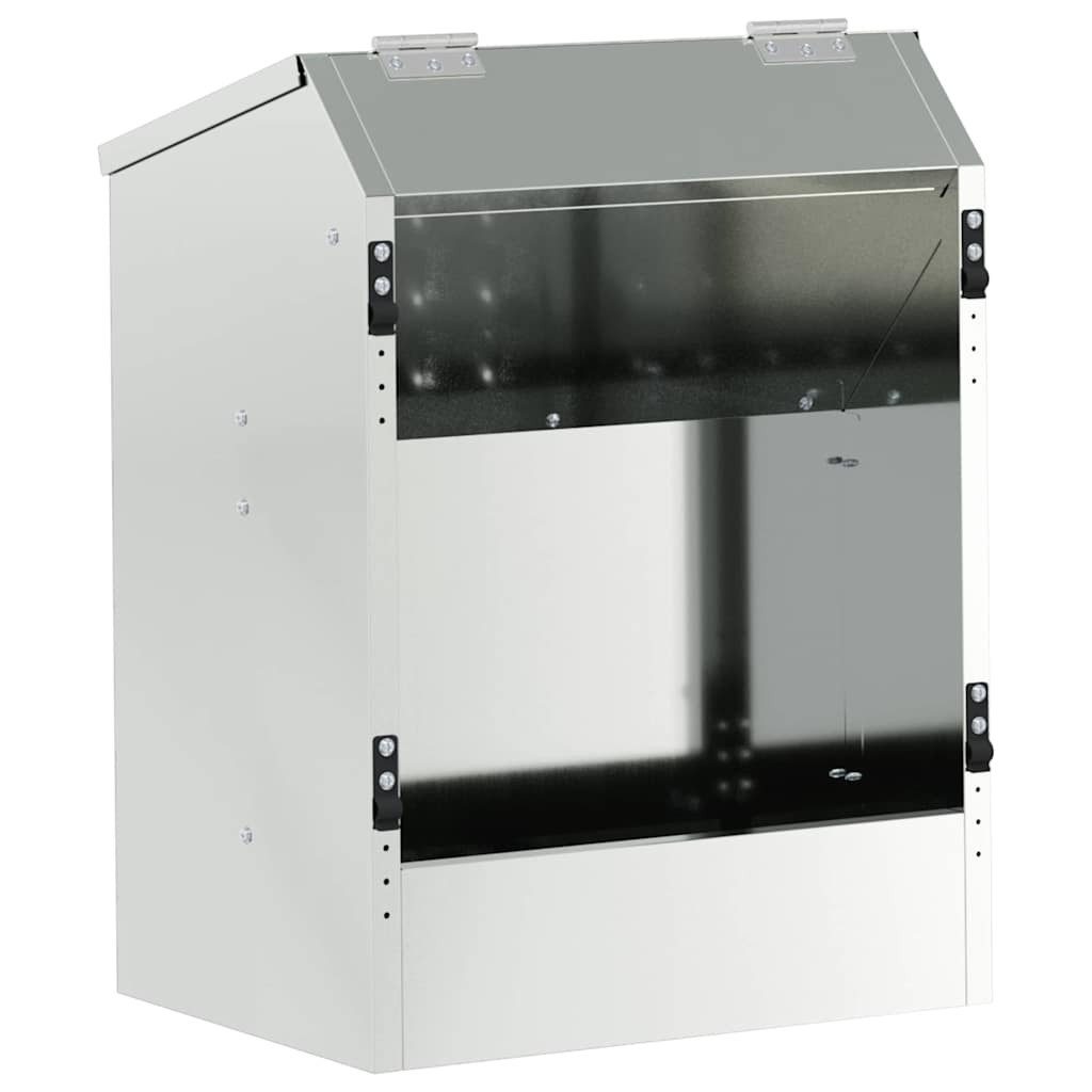 vidaXL Futterspender Kaninchenfütterer Silber 33,5 x 25,5 x 45,5 cm 3 kg