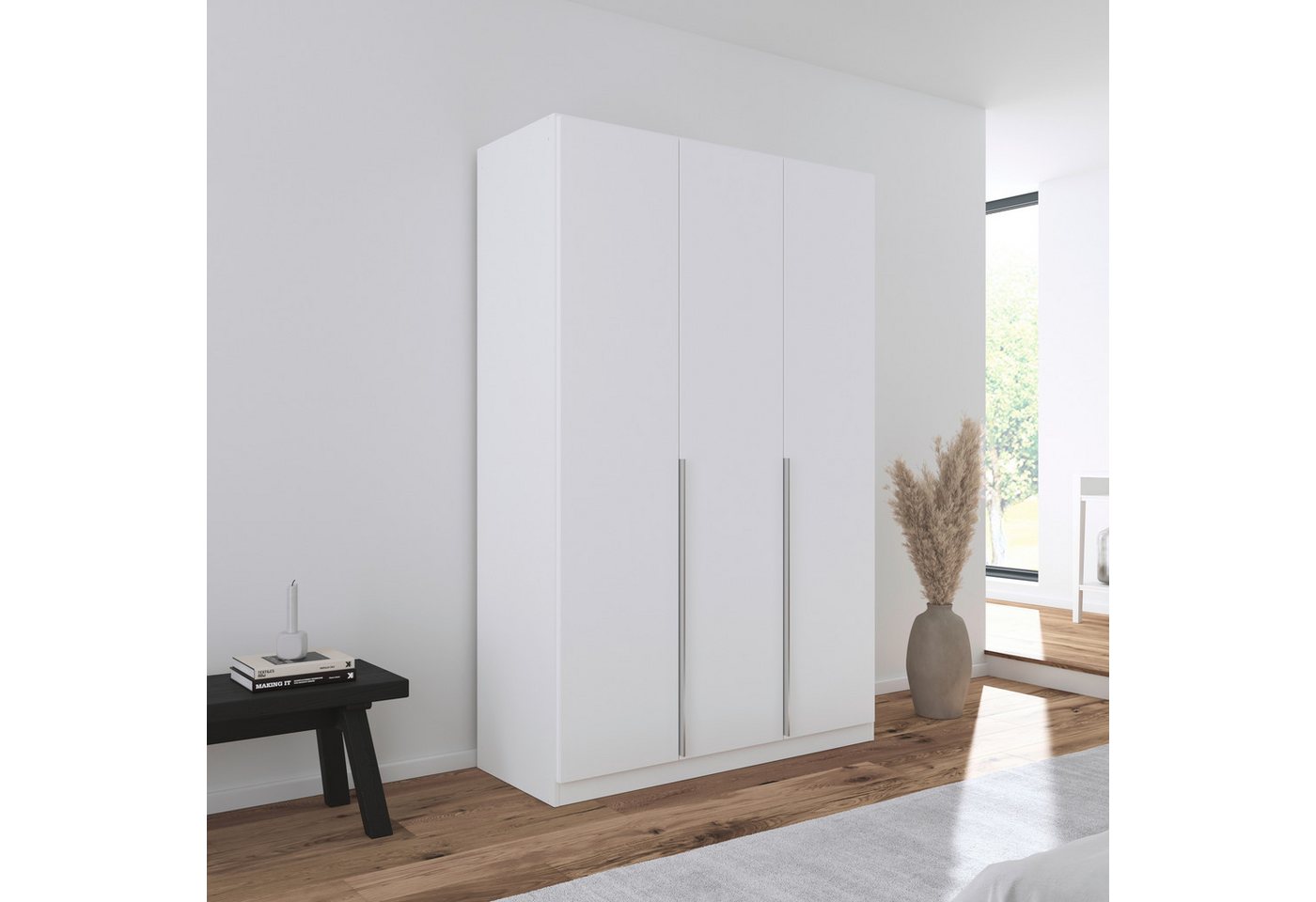 OTTO home Drehtürenschrank Kleiderschrank Schrank Garderobe AGORDO Schlafzimmer (in zwei Griff-Farben, Breiten 91-405 cm, Dekor- oder Hochglanzfront) durchdachte Innenausstattung, in 8 Breiten und 2 Höhen MADE IN GERMANY