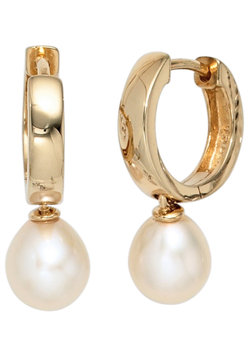JOBO Perlenohrringe, 925 Silber vergoldet mit Süßwasser-Zuchtperlen günstig online kaufen