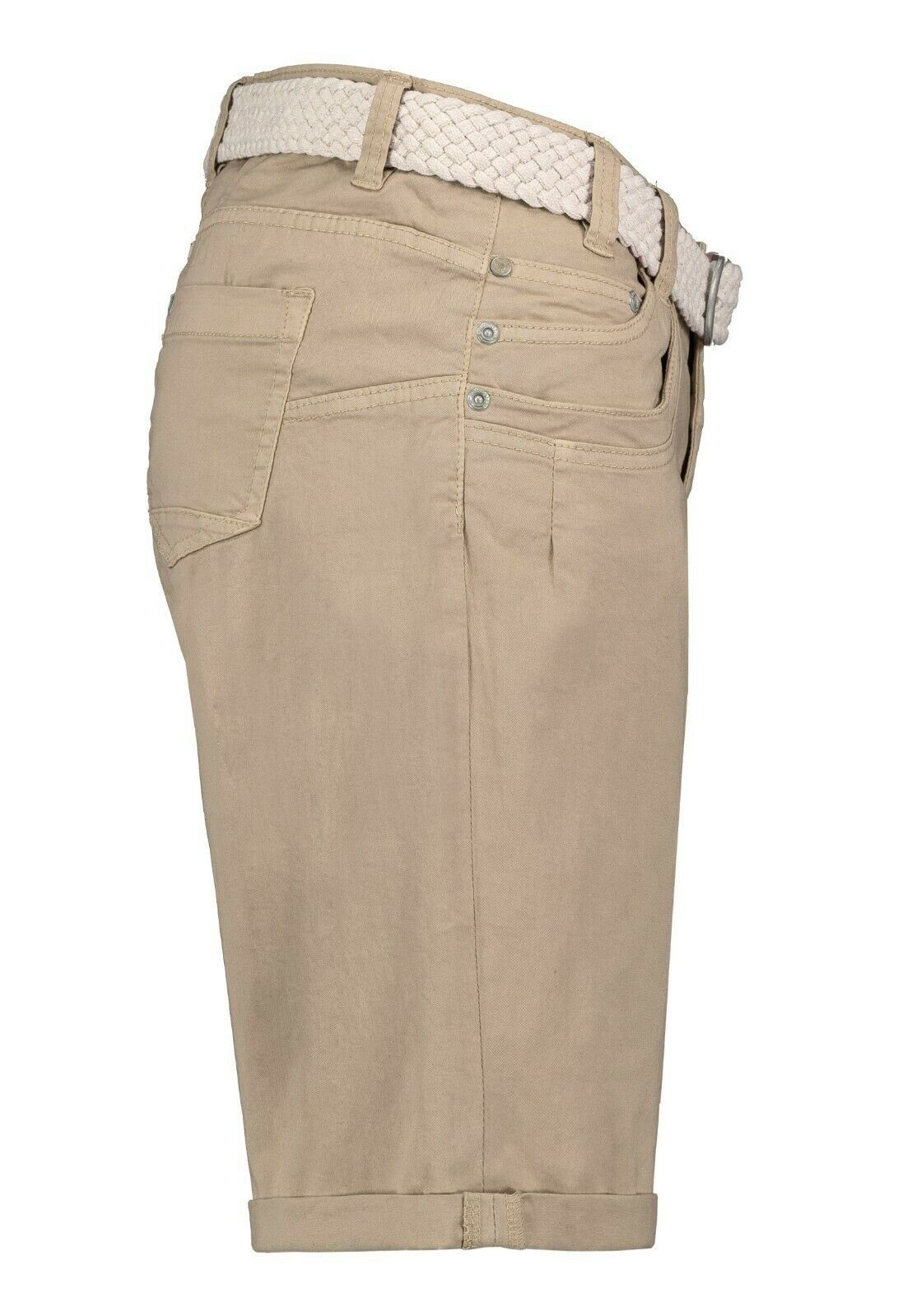 Stitch & Soul Bermudas Damen Short Bermuda kurze Hose Sommer Chino Stoff Hose mit Gürtel