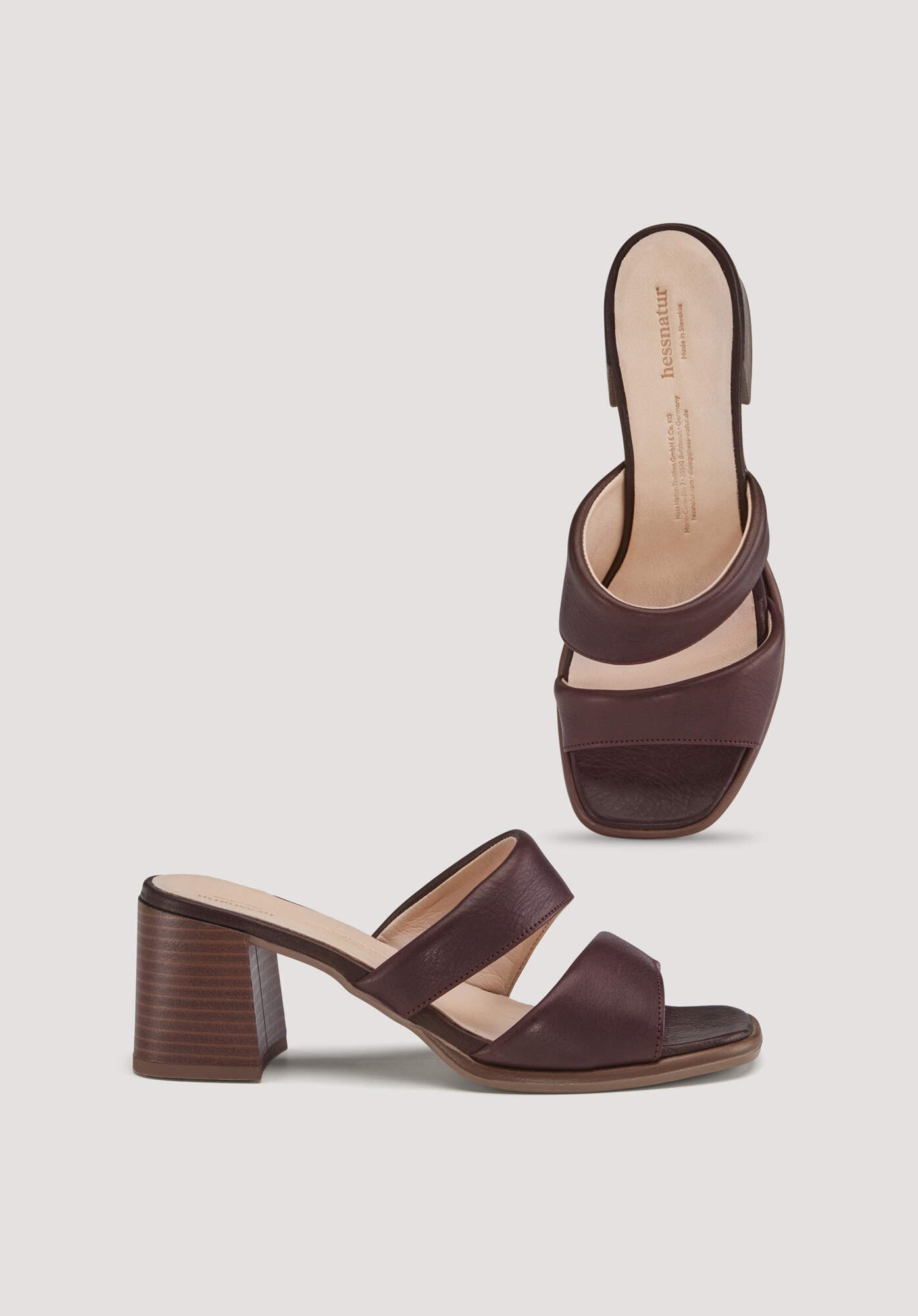 Hessnatur mit Absatz aus chromfrei gegerbtem Leder Pantolette