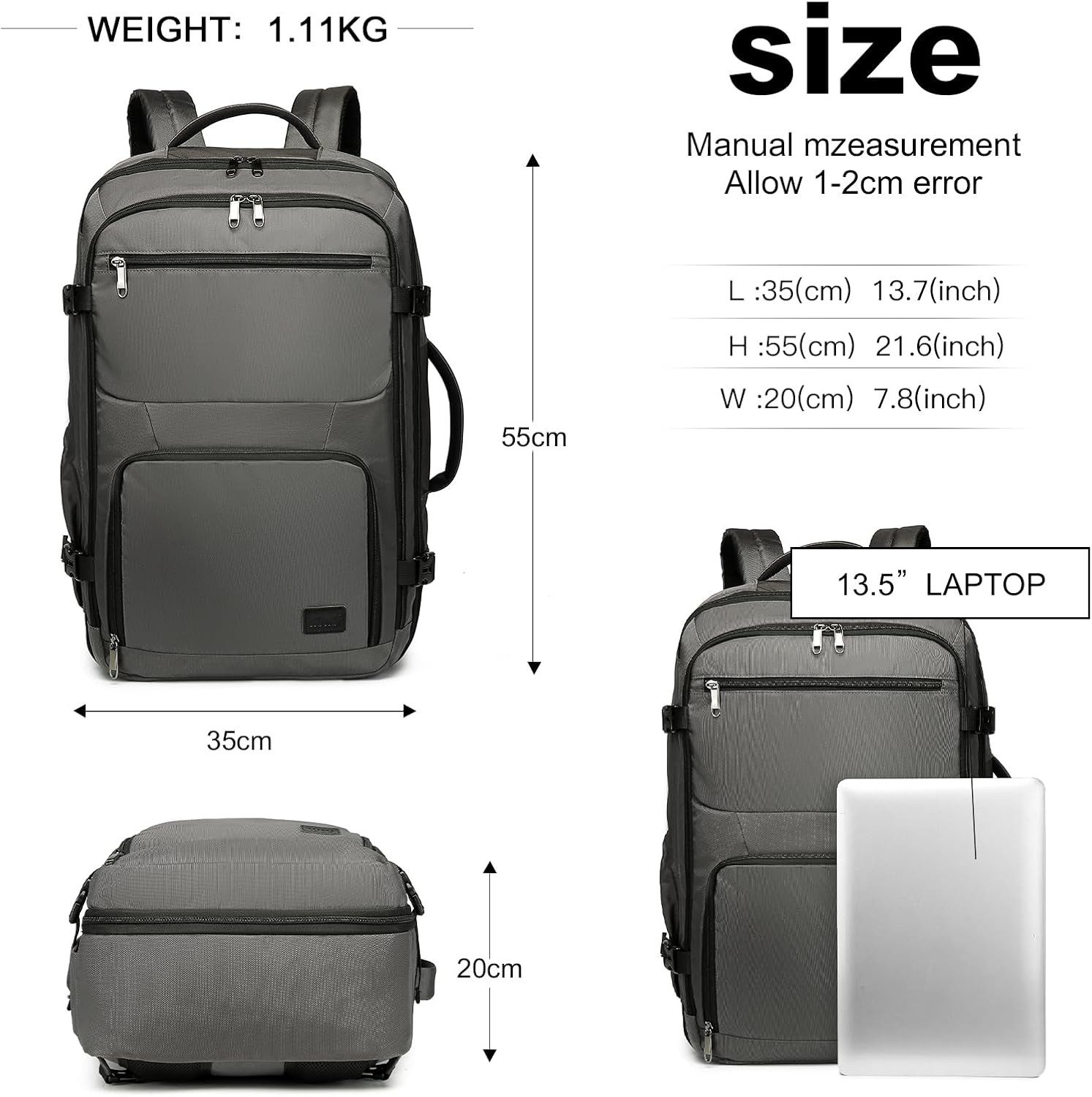 KONO Rucksack Handgepäck Wasserdicht für Geschäftsreise günstig online kaufen