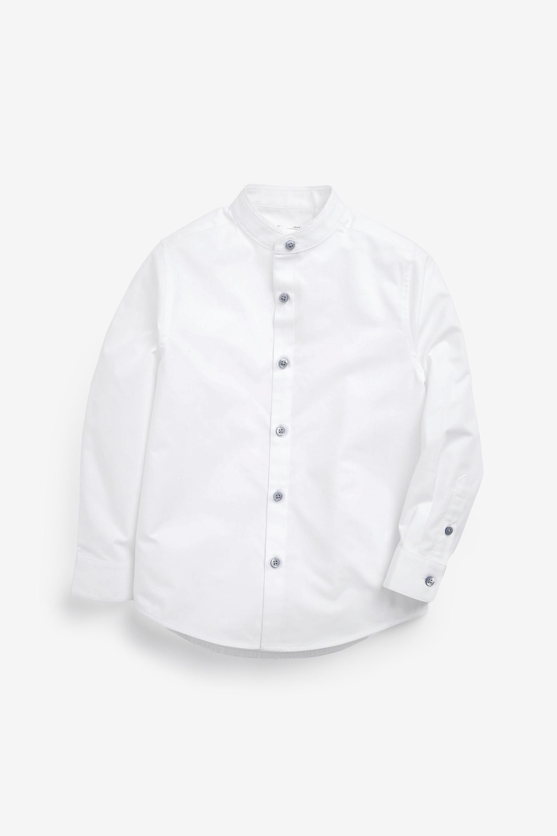 Next Langarmhemd Pflegeleichtes White Henley-Hemd (1-tlg)