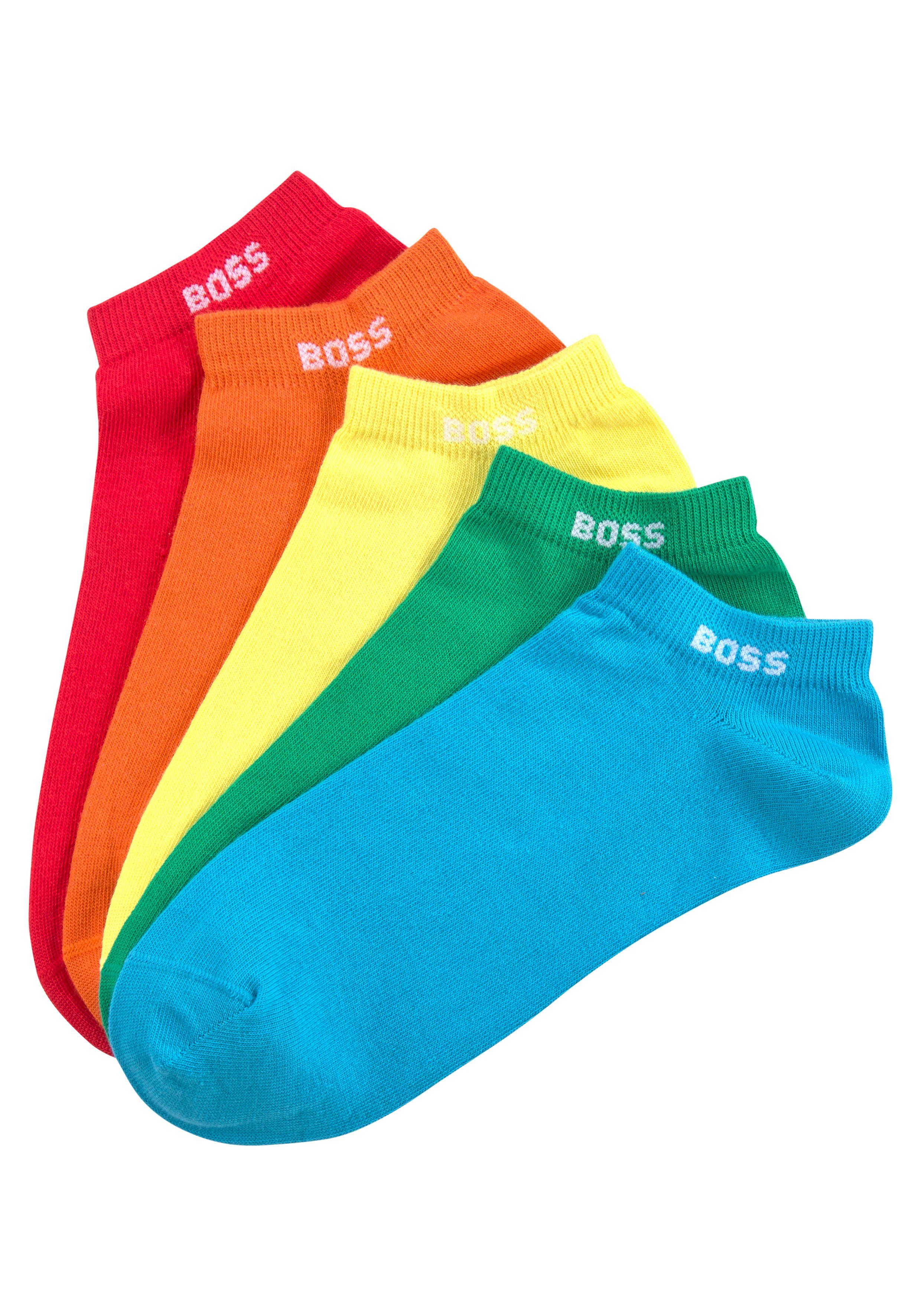 BOSS Socken 5P AS Rainbow CC (5-Paar) mit Markenlogo im Bund bunt