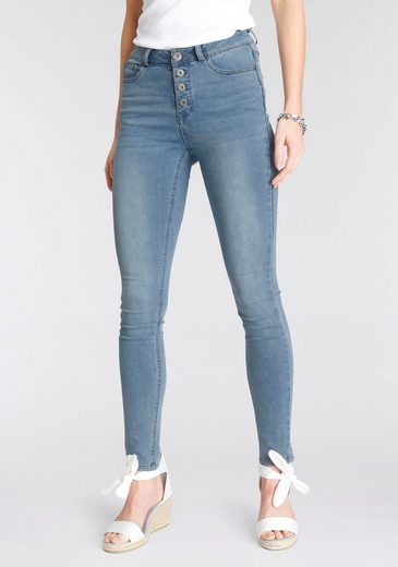 Arizona Skinny-fit-Jeans »Ultra Stretch« High Waist mit durchgehender Knopfleiste