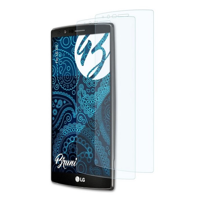 Bruni Schutzfolie Glasklare Displayschutzfolie für LG G4 (2 Folien) praktisch unsichtbar