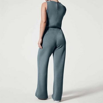 FIDDY Jumpsuit Damen Sommer- Latzhose Damen Arbeitshose, Rundhals Bequeme Lässig