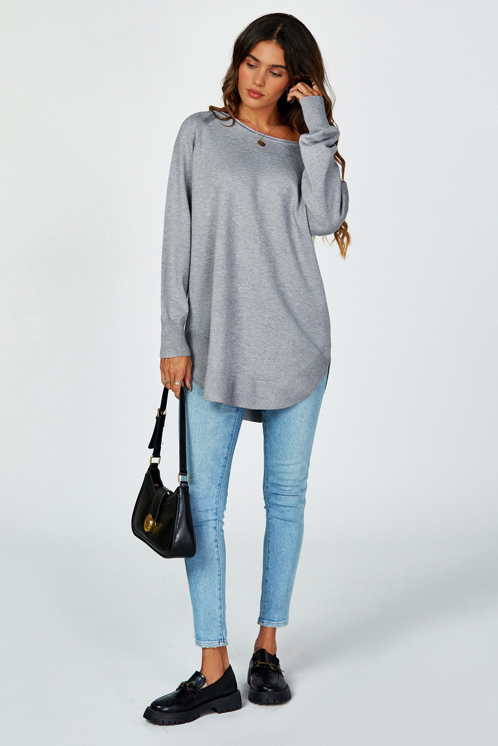 FS Collection Longpullover Damen Longpullover Oversize Strickpullover für H günstig online kaufen