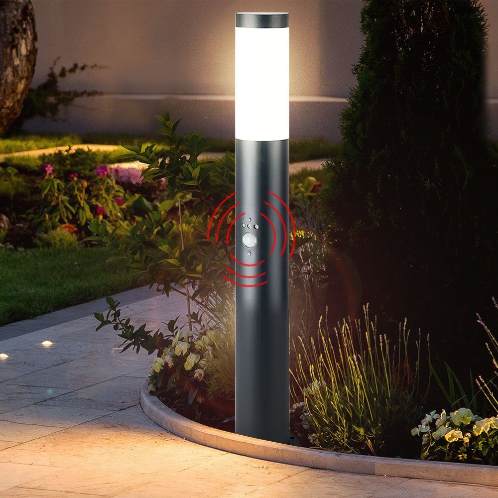 Außenleuchte Design LED Gartenlampe Wegeleuchte Außenstehlampe Bewegungsmelder 