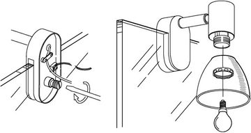 EGLO Spiegelleuchte STICKER, Leuchtmittel wechselbar, ohne Leuchtmittel