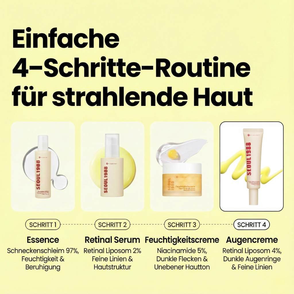K-Secret Augencreme SEOUL 1988 Eye Cream 30 ml – 4 % Retinal Liposome & Fermented Bean, Regenerierend, Vegan, Ohne Parfum, feuchtigkeitsspendend, vegane Pflege, schnell einziehende Textur