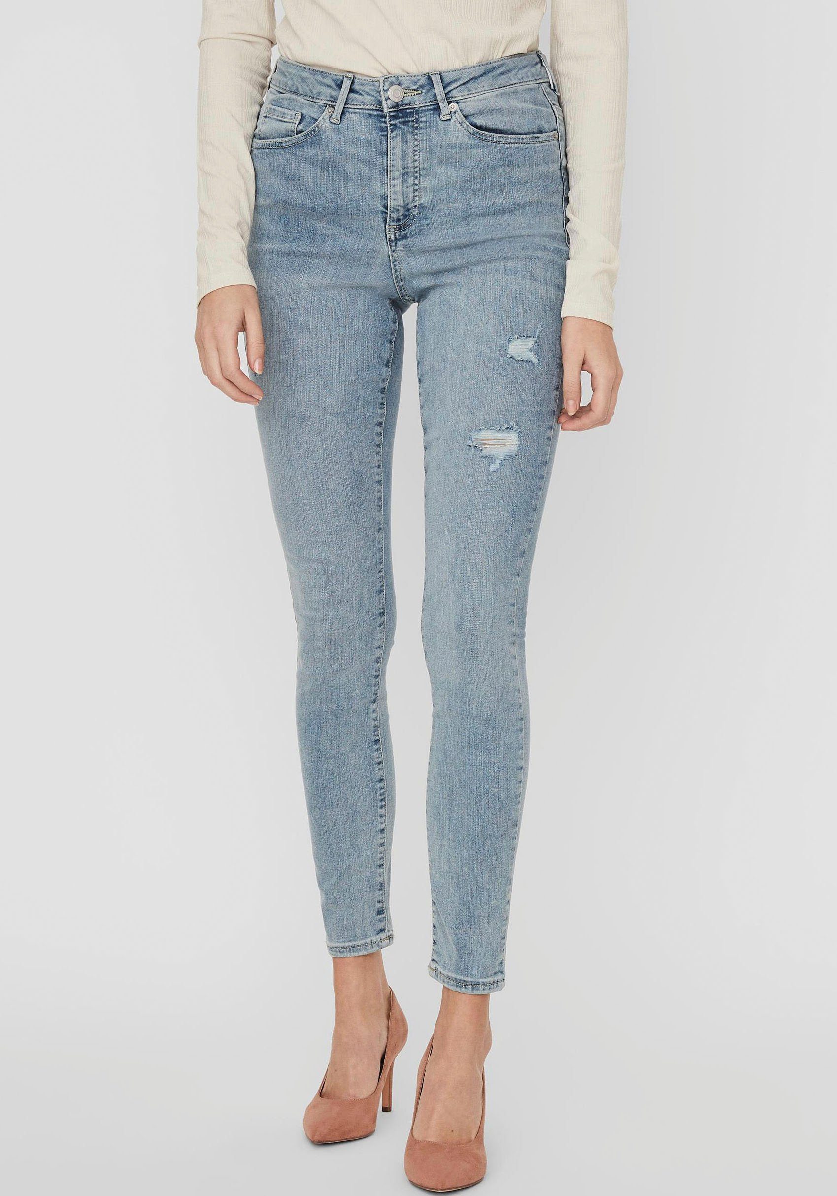 Vero Moda Skinny-fit-Jeans VMSOPHIA HR SKINNY DESTR J AM314 NOOS mit Destroyed Effekt