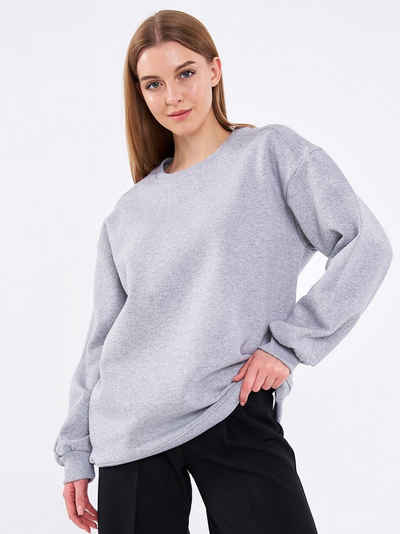 COMEOR Sweatshirt Damen Oversize Pullover Langarm Baumwolle