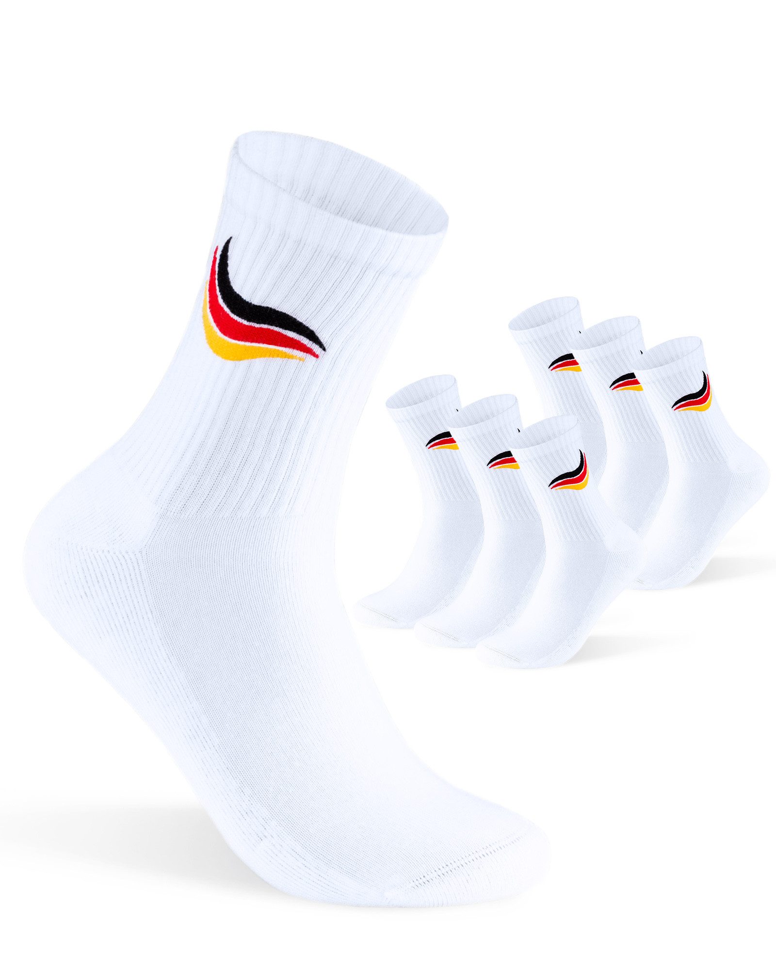 sockenkauf24 Sportsocken Deutschland Fußball WM Socken Damen und Herren Tennissocken (3-Paar) mit Deutschland Flagge als Fan Socken