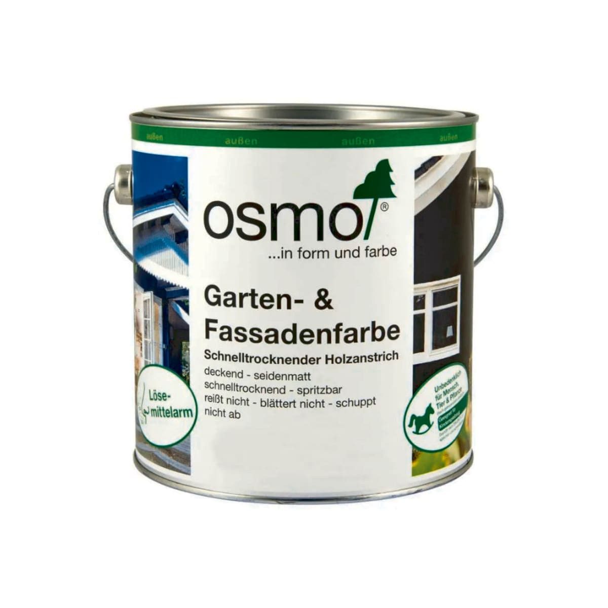 osmo Wetterschutzfarbe Garten- und Fassadenfarbe für Außen RAL 6029 Minzgrün