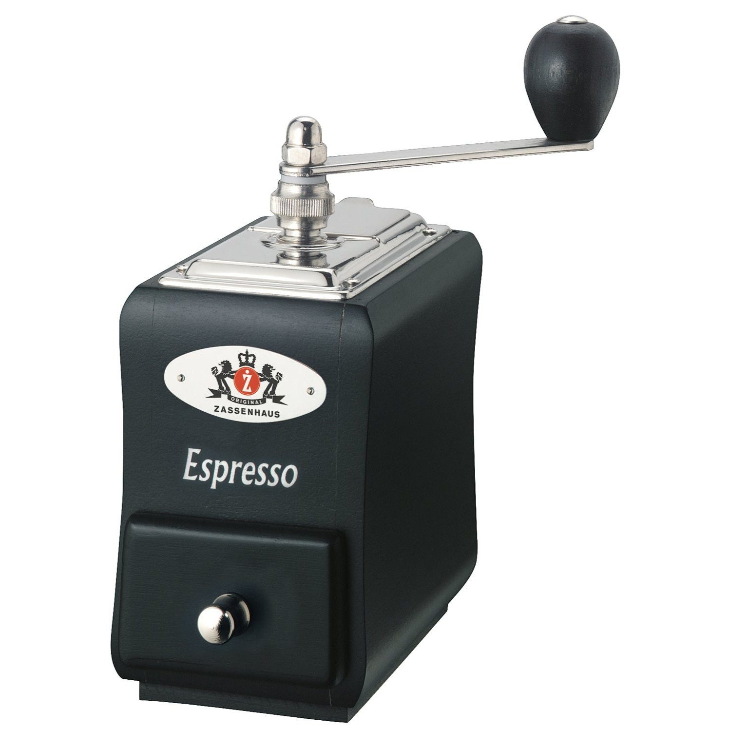 ZASSENHAUS Kaffeemühle Zassenhaus Kaffeemühle SANTIAGO, 0 W, Kegelmahlwerk, 30 g Bohnenbehälter, Traditionelles Design, Manuelles Mahlen