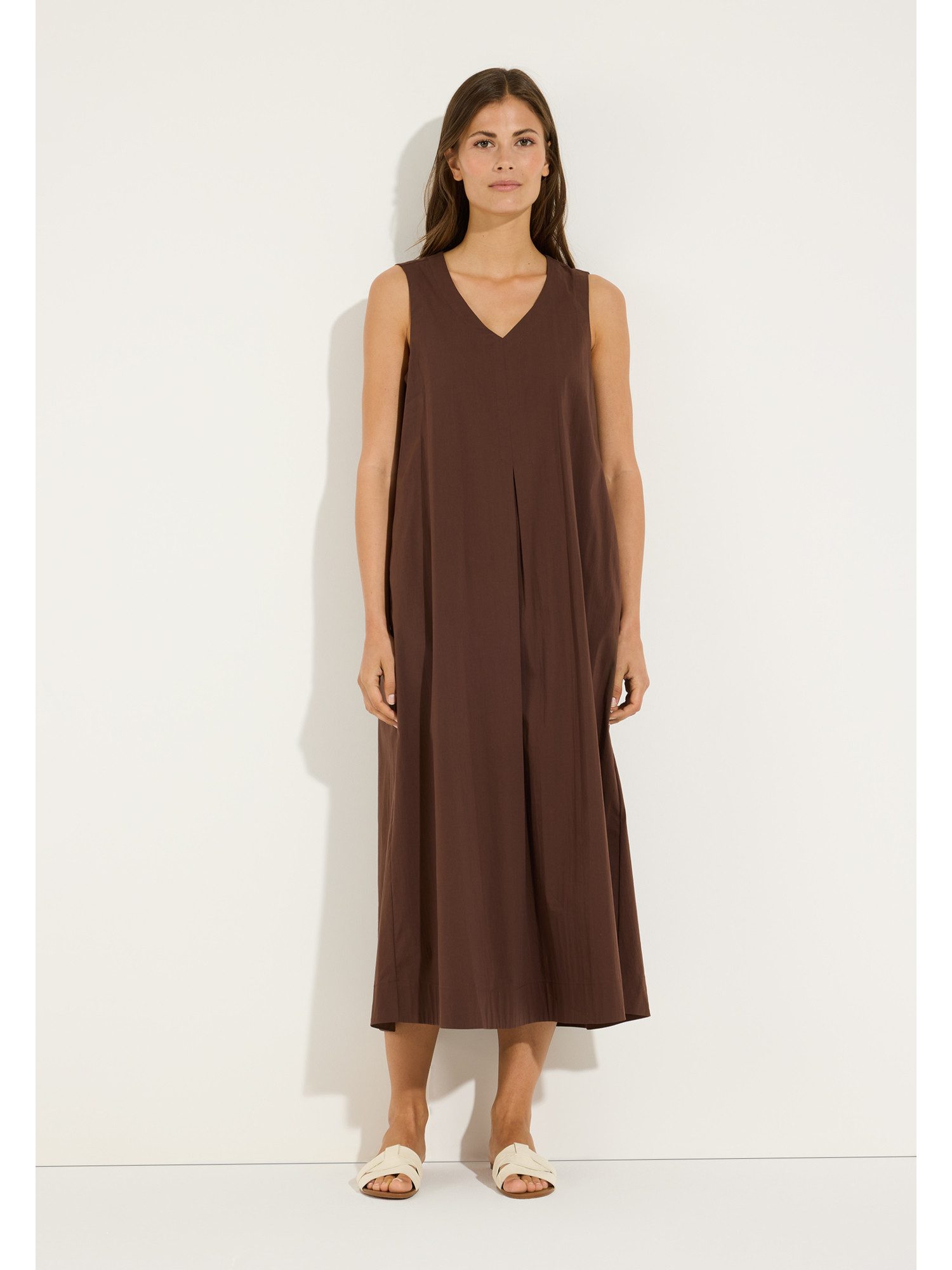 Blusenkleid ärmelloses, luftiges Maxikleid