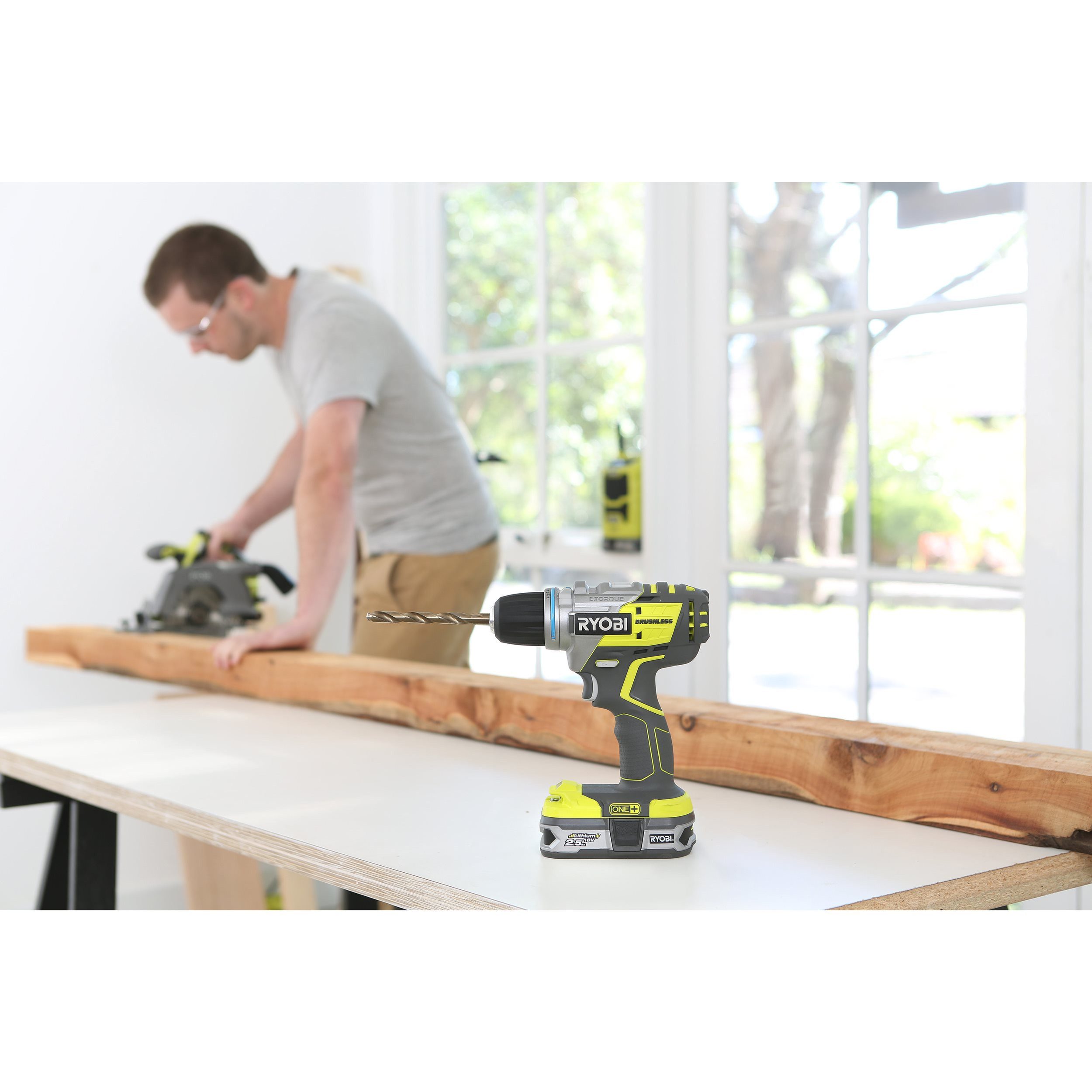 RYOBI Akku-Schlagbohrschrauber bürstenloser Motor 2-Gang Akkuschrauber 13mm Schnellspannbohrfutter, 18 V, max. 60 U/min, (1-tlg), 60 Nm Drehmoment Bohrschrauber für 18V One+