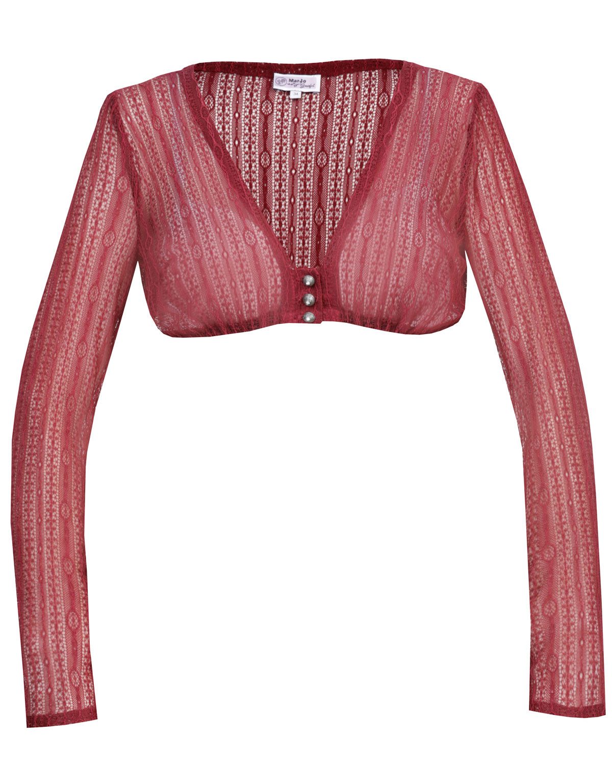 Dirndlbluse 'Hanja-Dorina' Langarm 300300, Purpur Rot