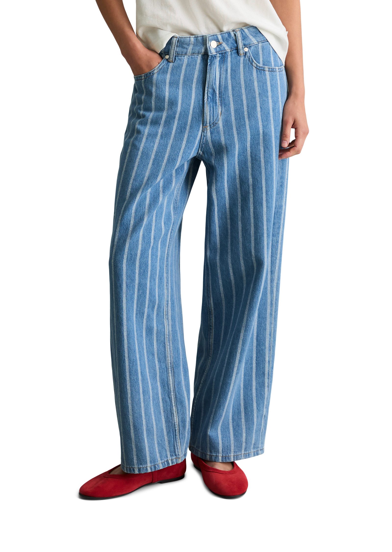 Marc O'Polo DENIM Weite Jeans aus leichter Bio-Baumwoll-Qualität