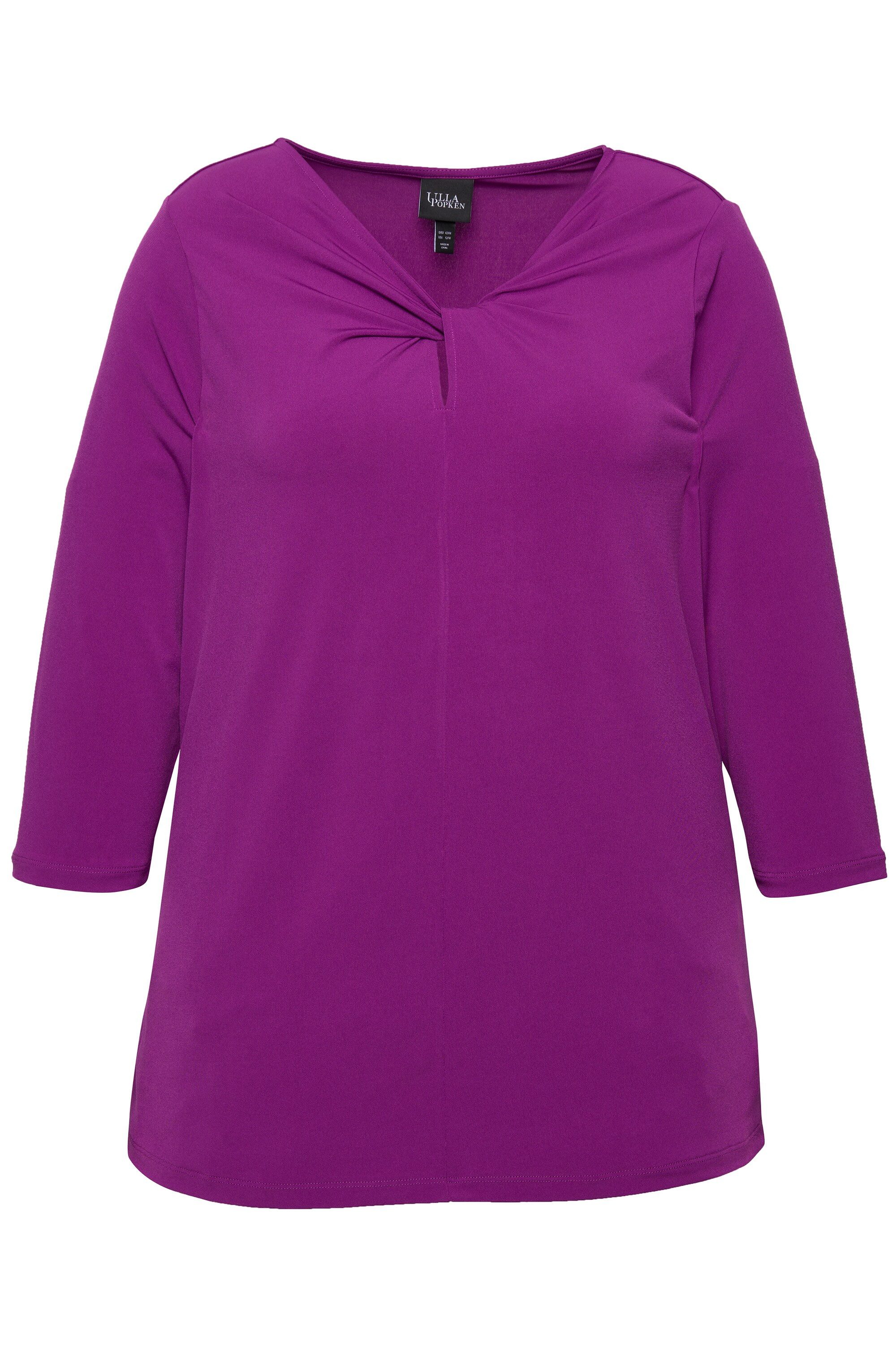T-Shirt Shirt drapierter Ausschnitt Classic 3/4-Arm