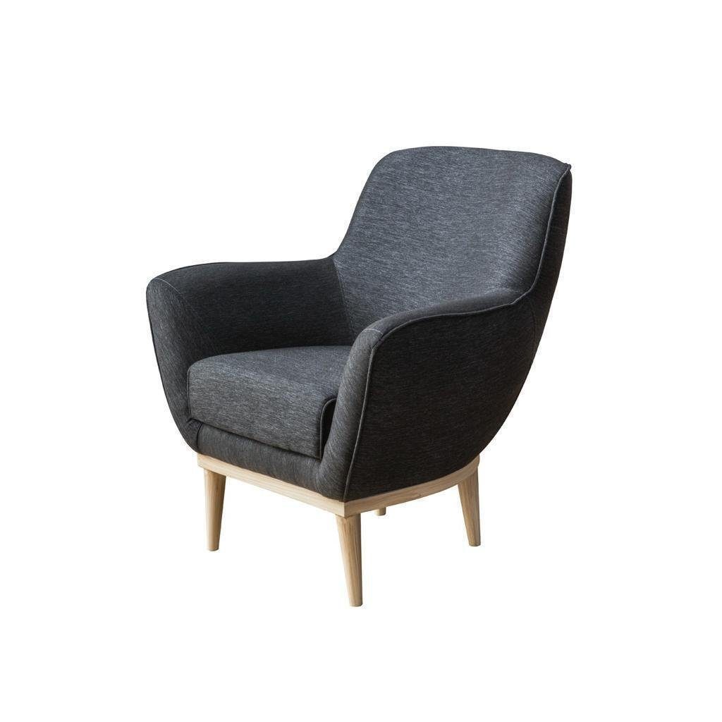 Wohnzimmer Exklusiver Sessel nur Europ 1x Made Textil (1-St., Grauer JVmoebel Sessel), Einsitzer Möbel Sessel in Polster
