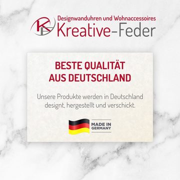 Kreative Feder Wanduhr Designer-Wanduhr „Brown Marble“ aus Stein (Beton) (Funk- oder Quarzuhrwerk; ohne Ticken; elegant, außergewöhnlich, modern)