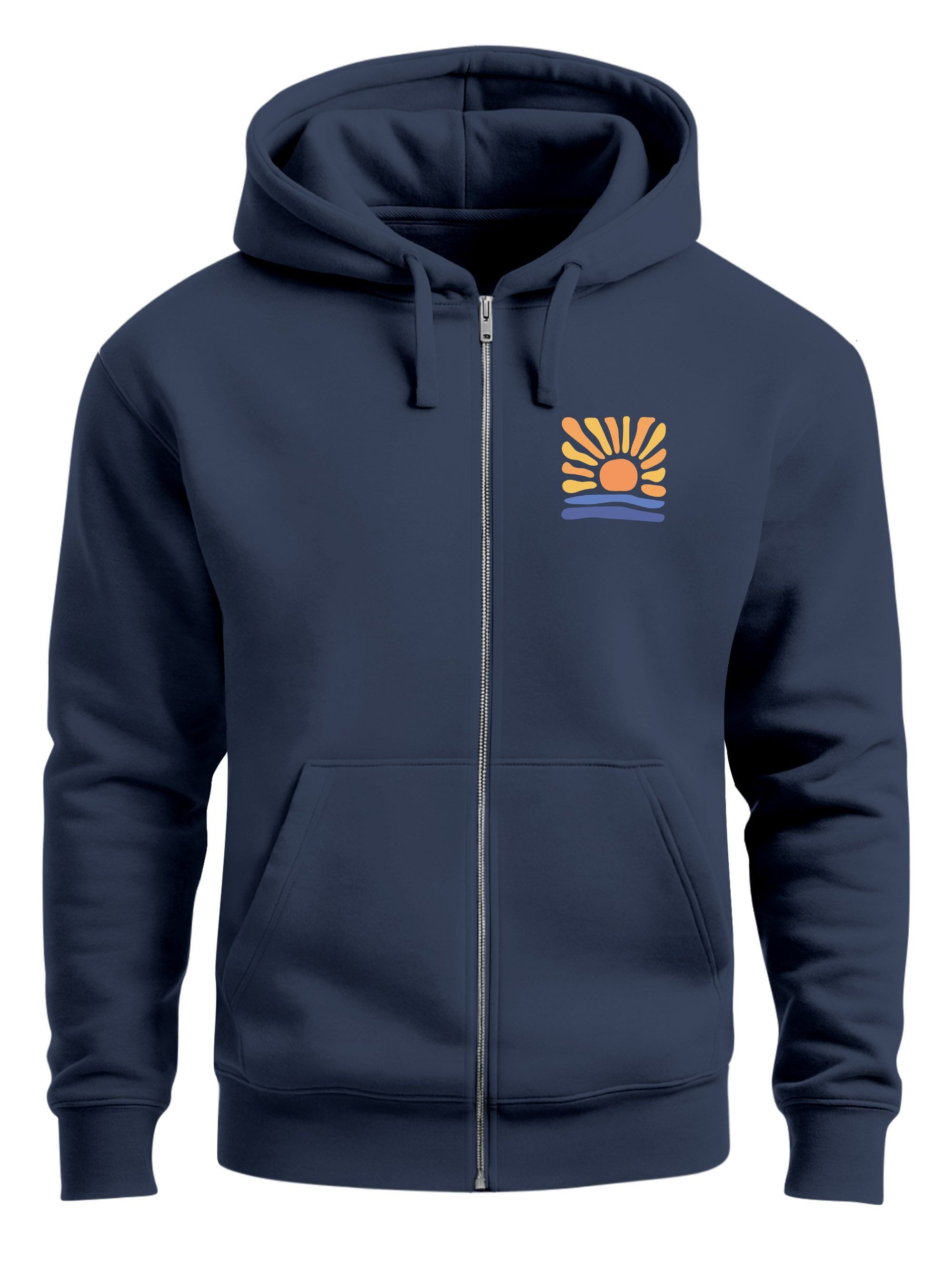 Sweatjacke Herren Sweatjacke mit Kapuze Print Aufdruck Motiv Zipjacke Zip-Hoodie